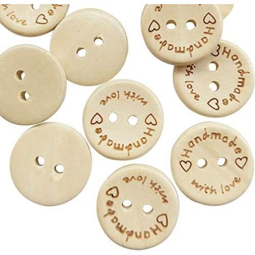 Botones de Madera Chenkou Craft 100pcs 25mm Hechos a Mano