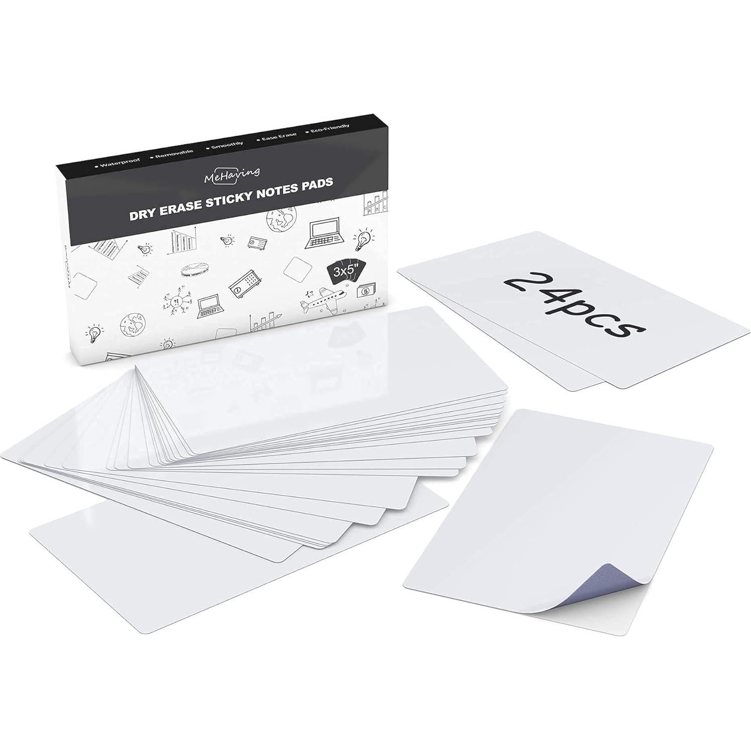 Bloc de Notas Adhesivas Borrables Mehaving 3x5" 24 Pcs Ecológicas