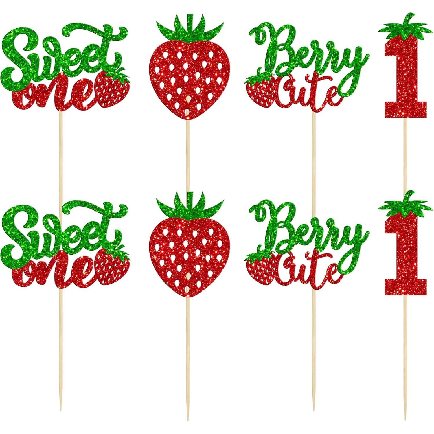 24 Adornos para Cupcakes Dulce Uno Ephlyn Verde 11cm