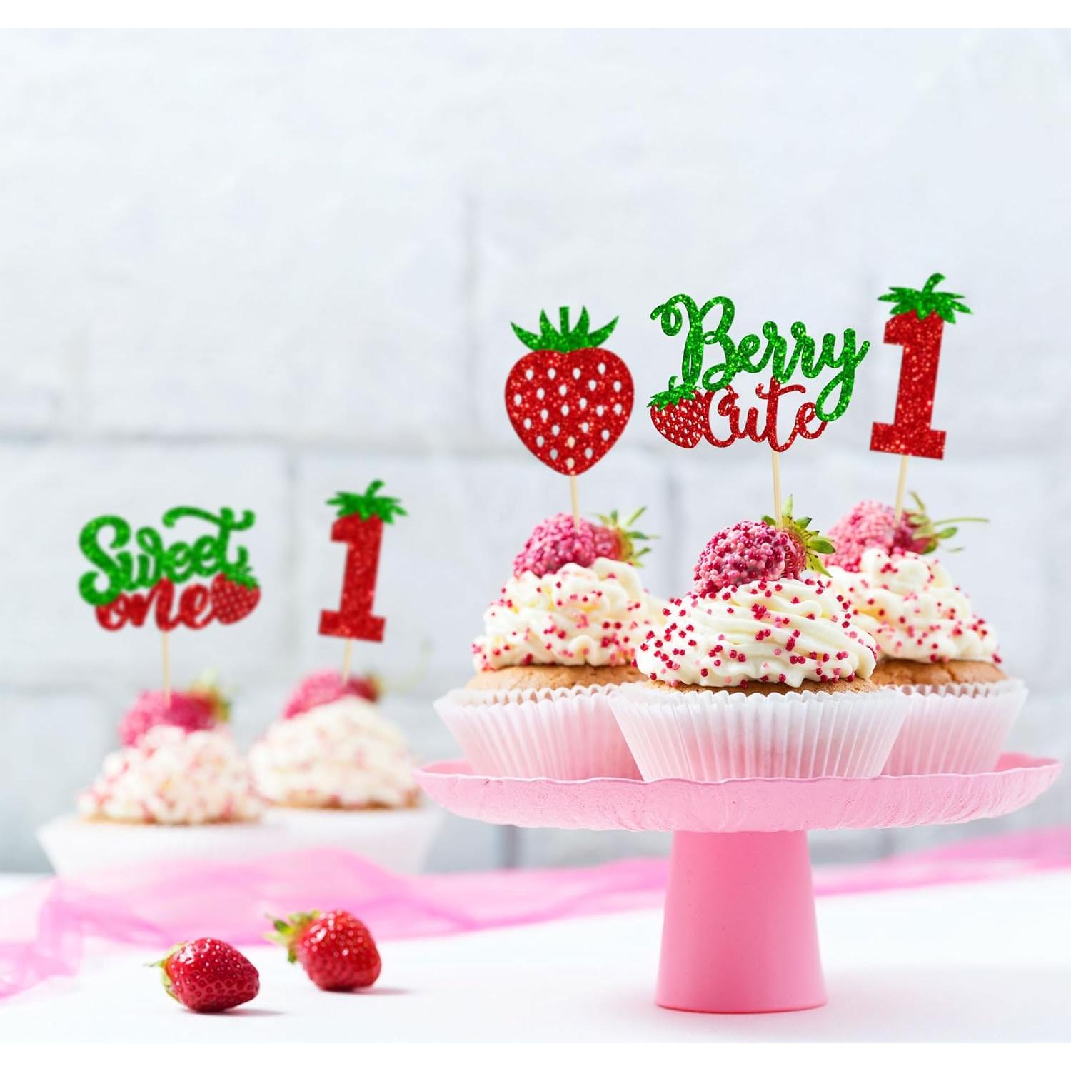 24 Adornos para Cupcakes Dulce Uno Ephlyn Verde 11cm