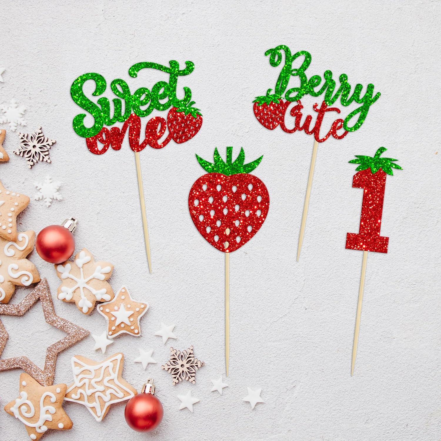 24 Adornos para Cupcakes Dulce Uno Ephlyn Verde 11cm