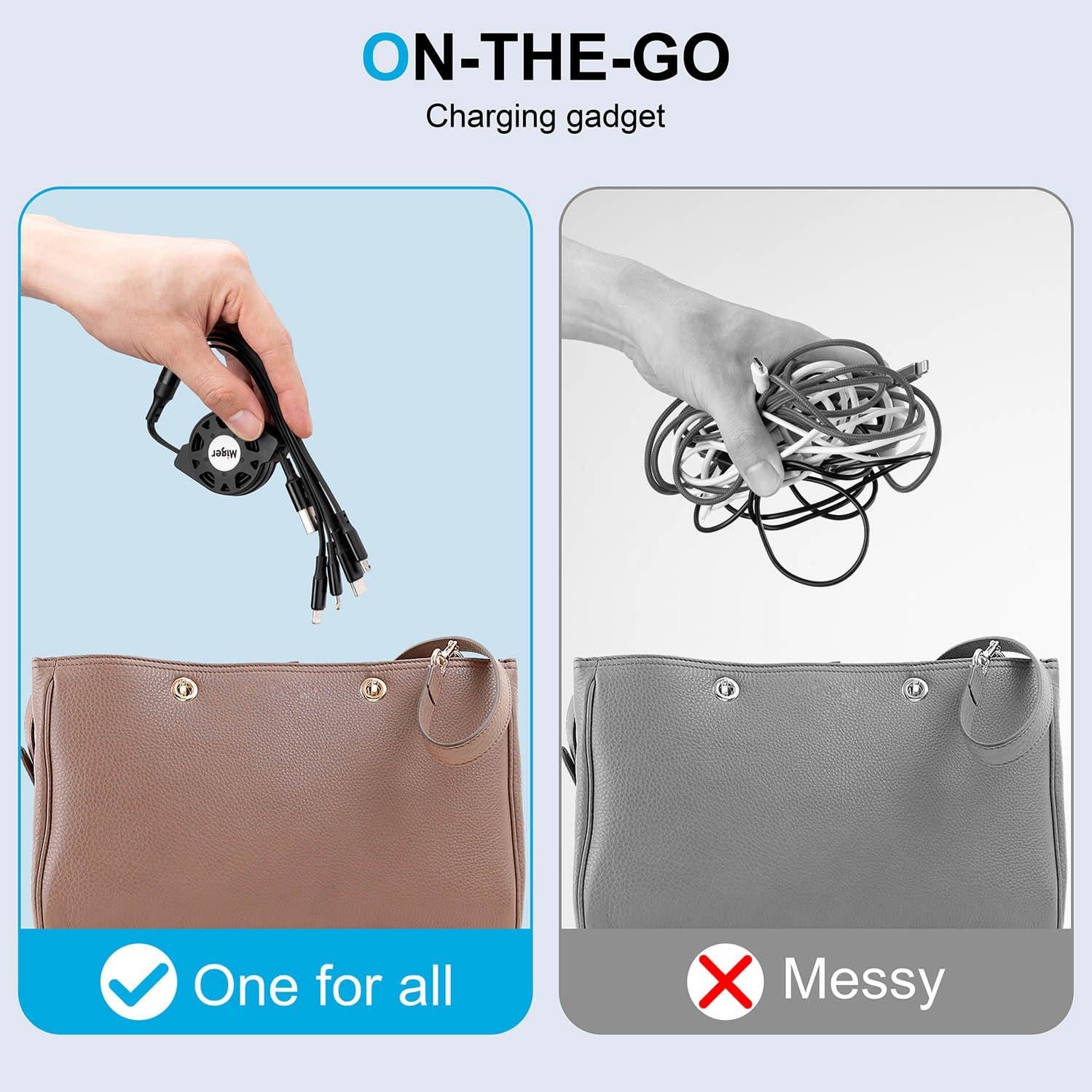 Cable de Carga Múltiple Retráctil 4 en 1 Miger 120cm