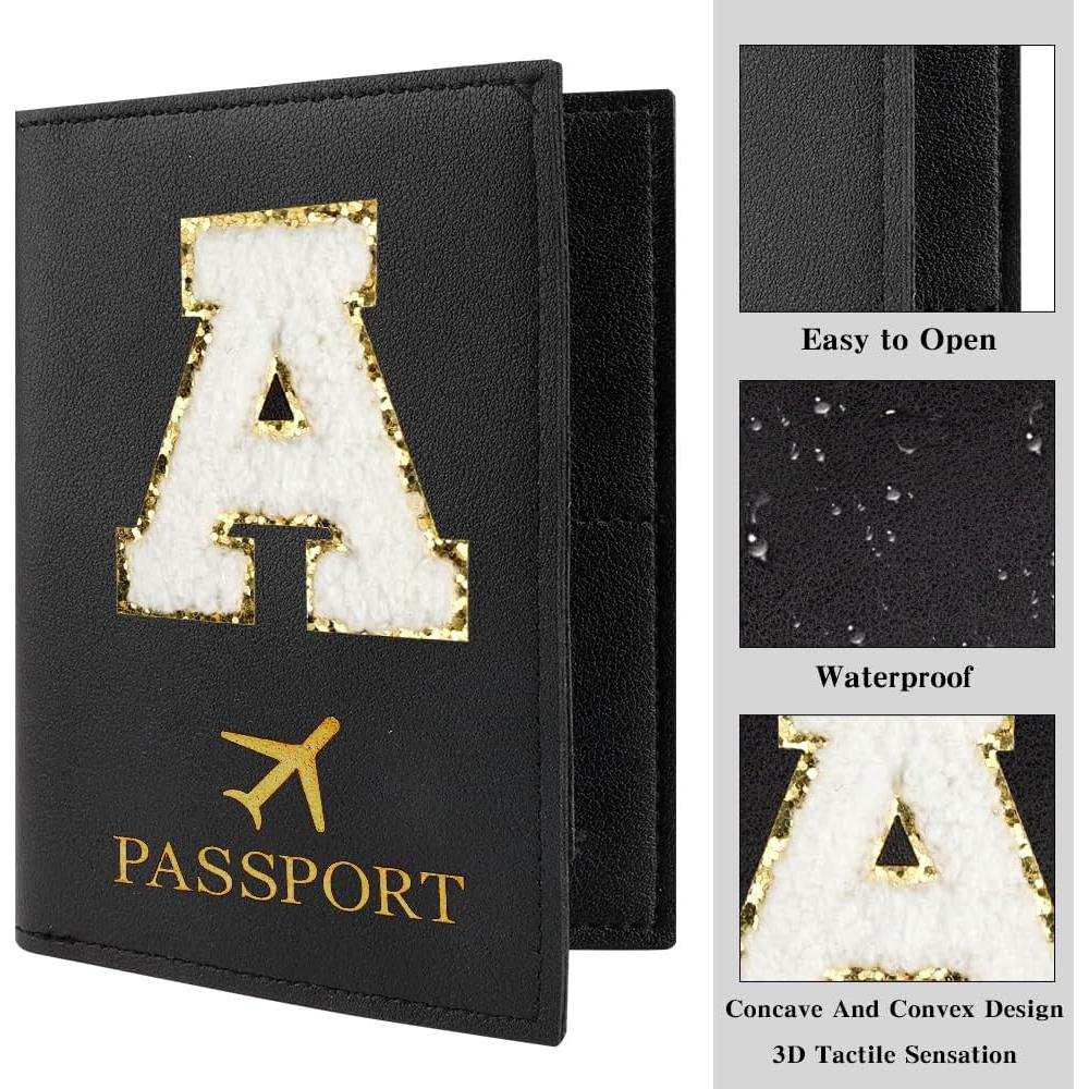 Portapasaportes y Etiqueta de Equipaje Iniciales Mujer - Cuero PU