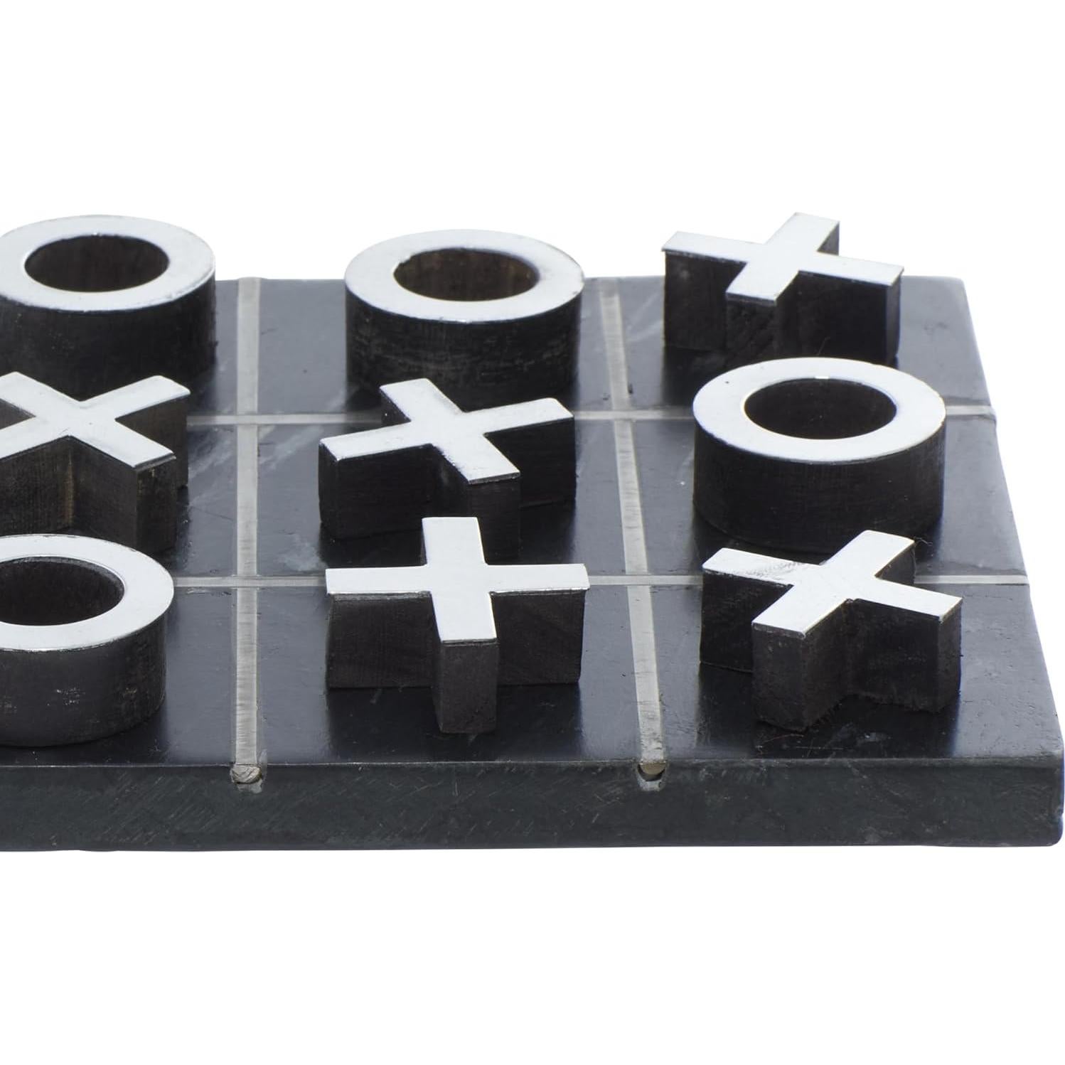 Juego de Tres en Raya Deco 79 de Mármol Negro 15 cm