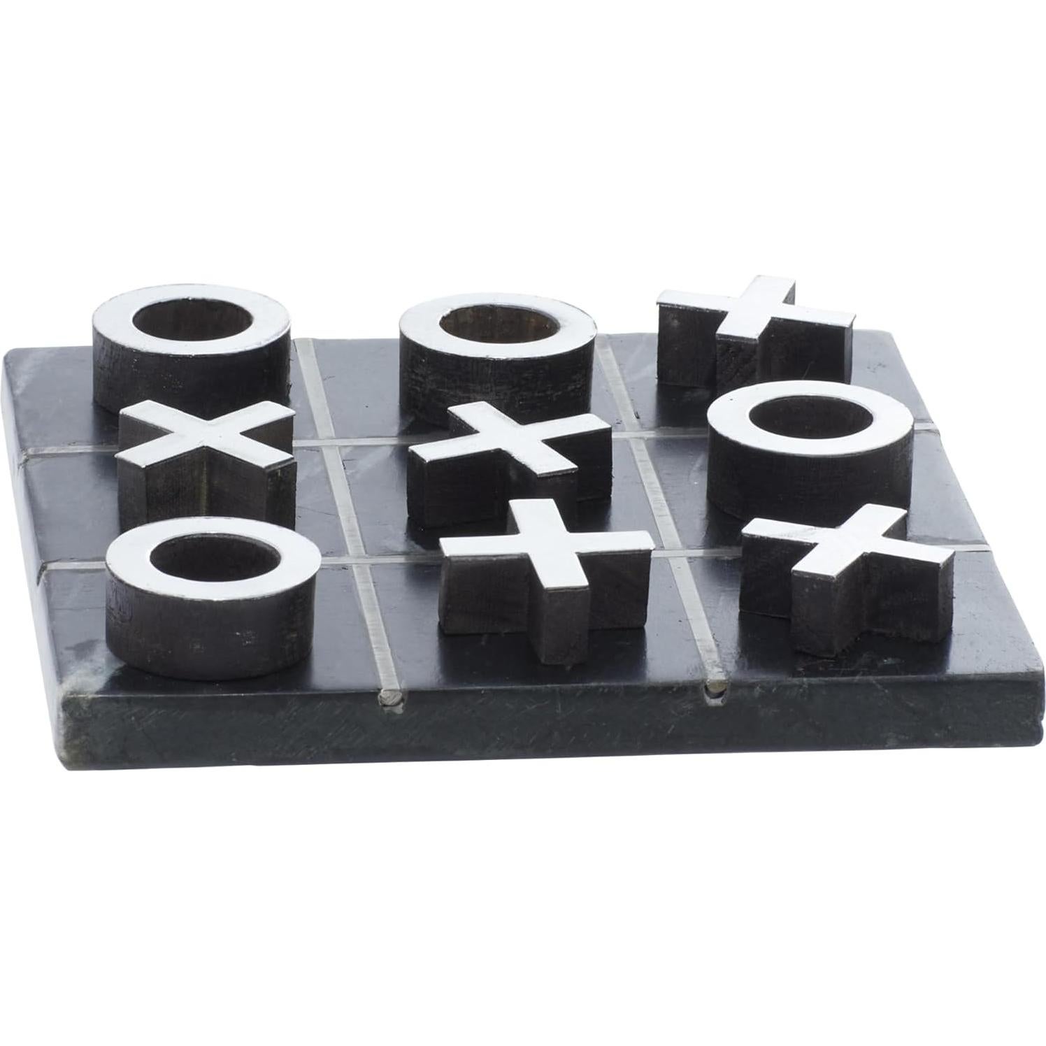 Juego de Tres en Raya Deco 79 de Mármol Negro 15 cm