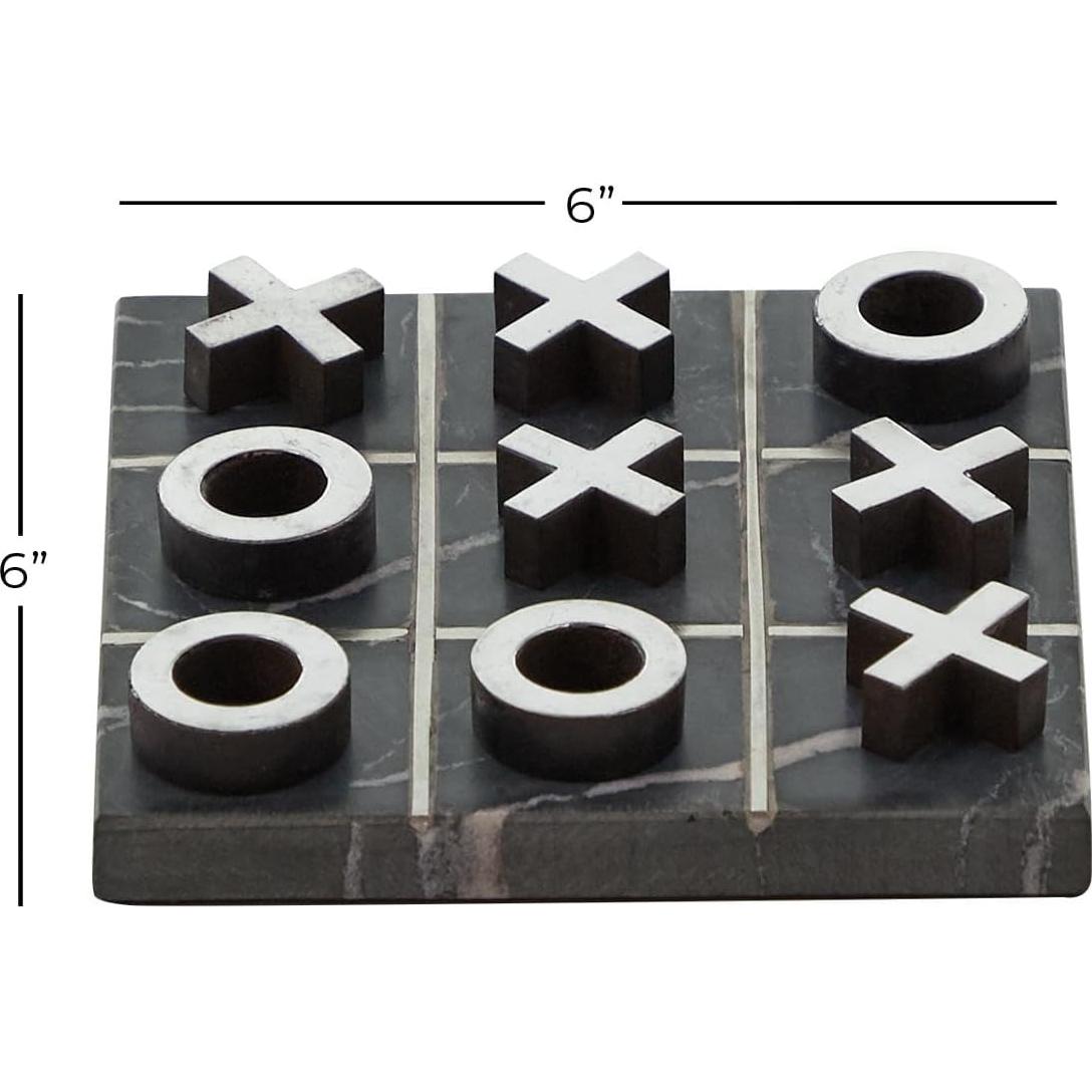 Juego de Tres en Raya Deco 79 de Mármol Negro 15 cm