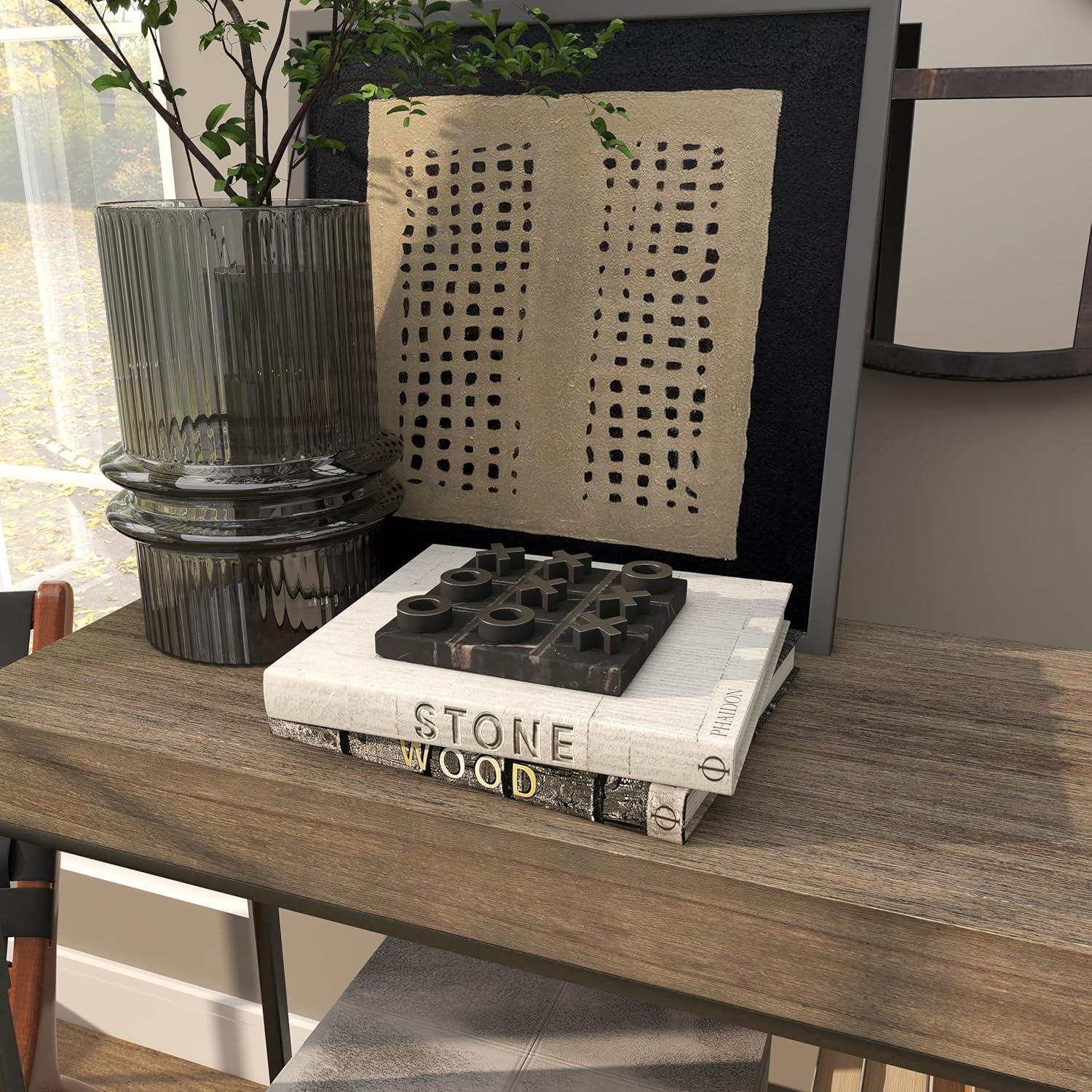 Juego de Tres en Raya Deco 79 de Mármol Negro 15 cm