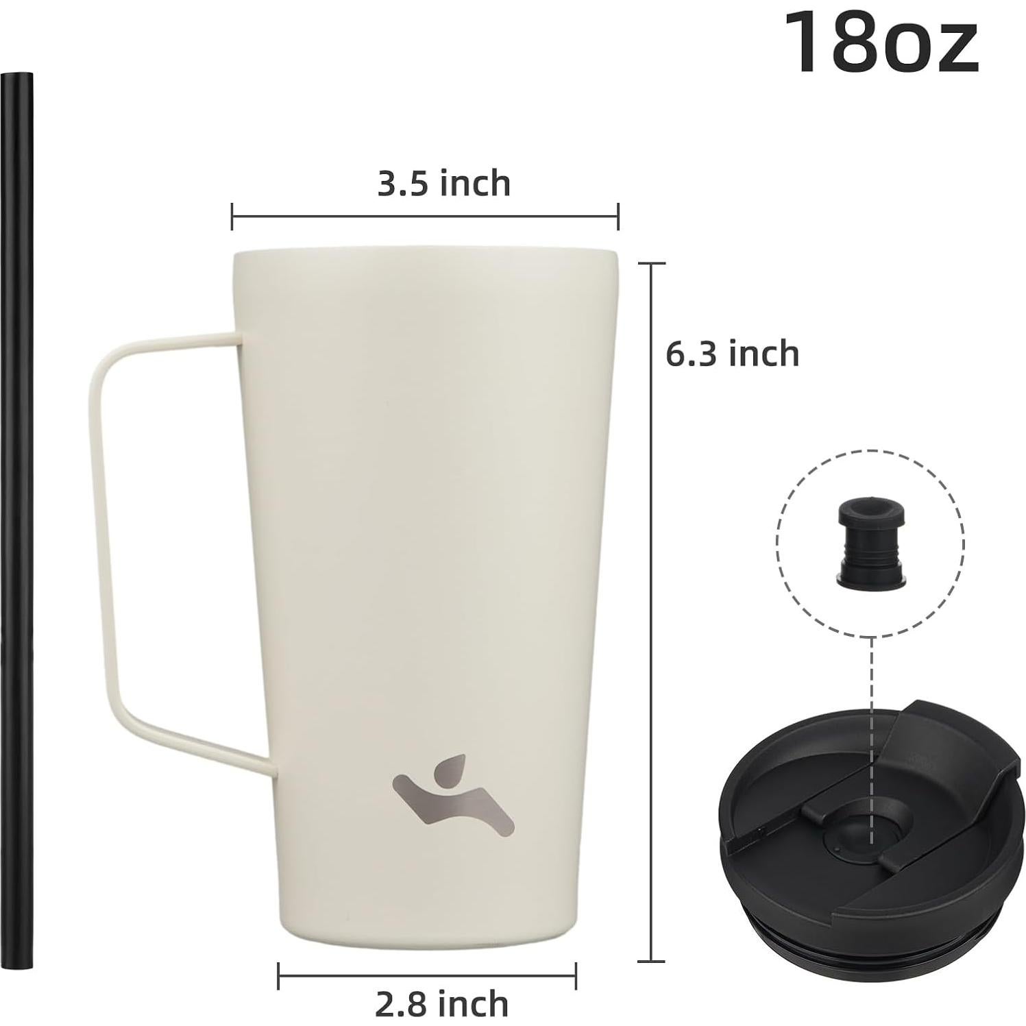 Vaso Aislado Konokyo 18 Oz Acero Inoxidable Blanco Ángel