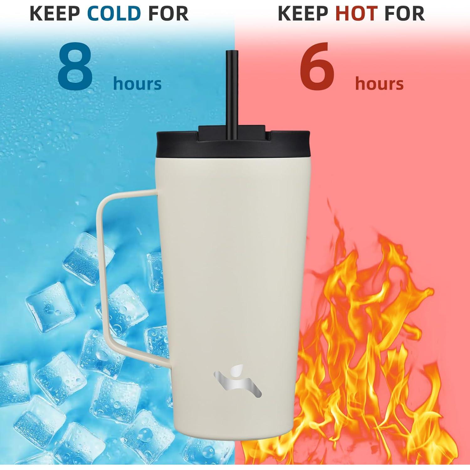 Vaso Aislado Konokyo 18 Oz Acero Inoxidable Blanco Ángel