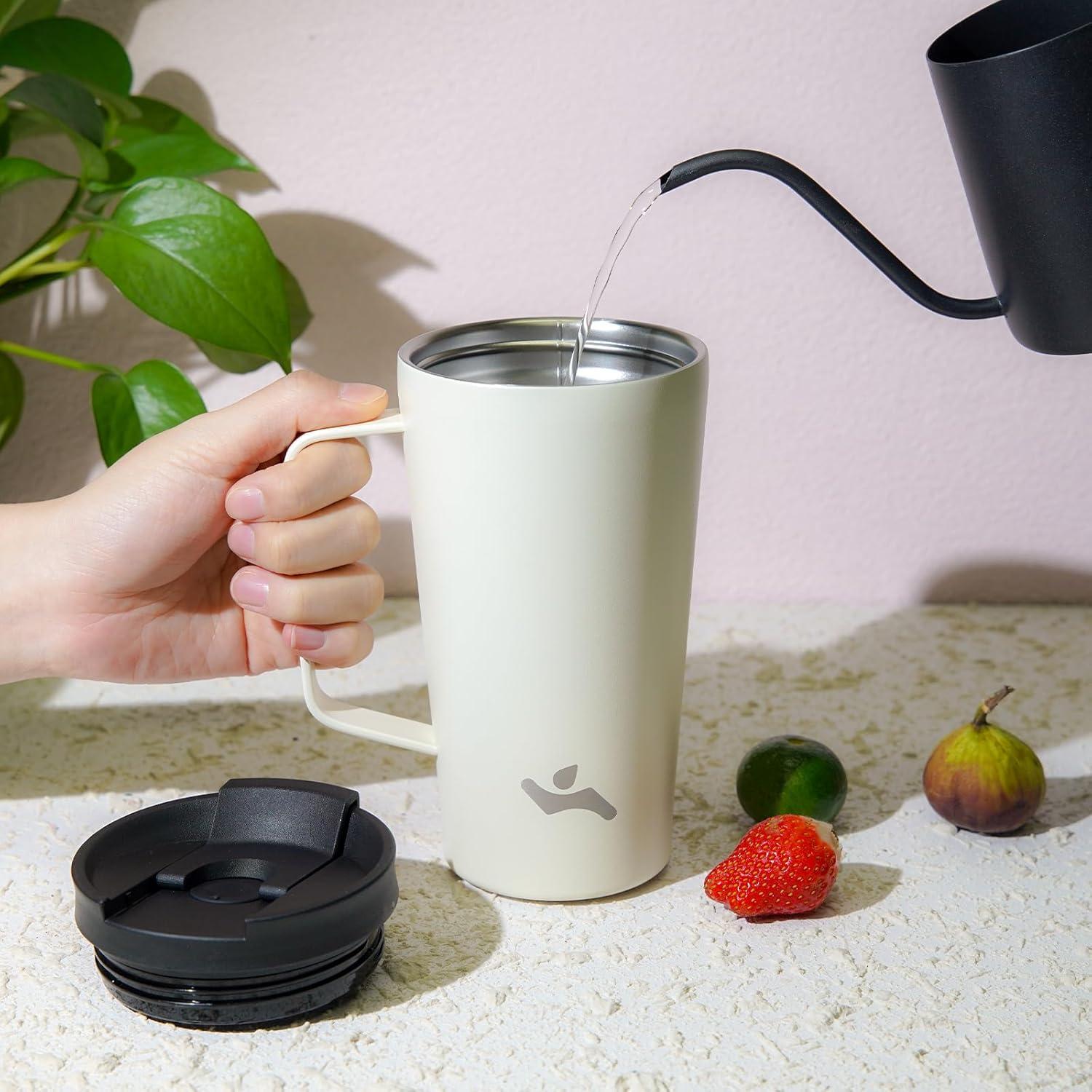 Vaso Aislado Konokyo 18 Oz Acero Inoxidable Blanco Ángel