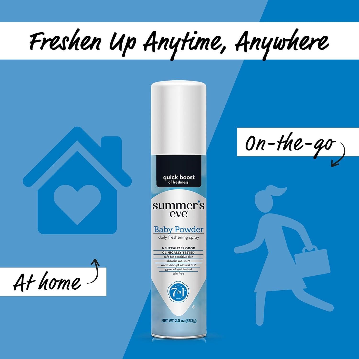 Spray Femenino de Limpieza Suave Summer's Eve 170g - Polvo de Talco