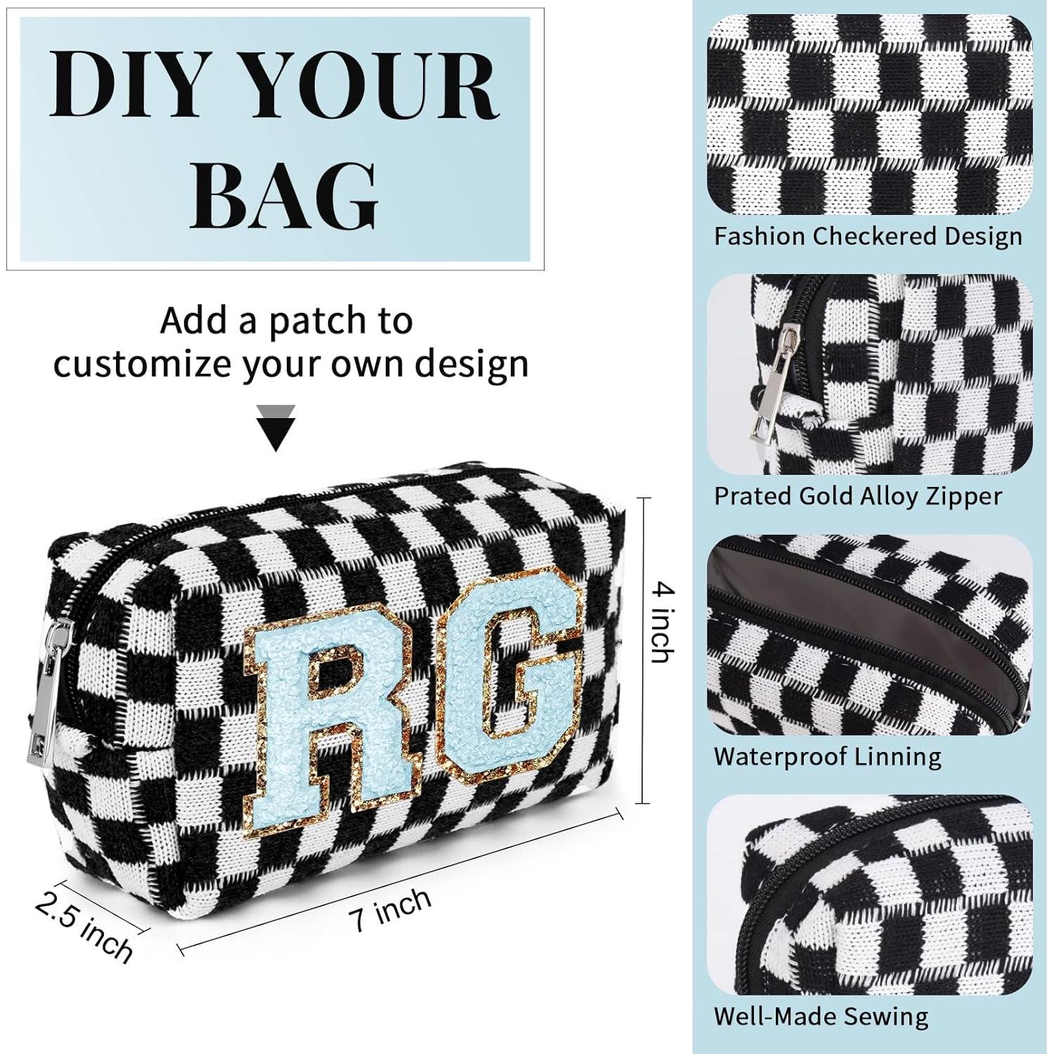 Bolsa de Maquillaje SOIDRAM 6 Pcs Preppy Rosa y Negro 17.78 cm