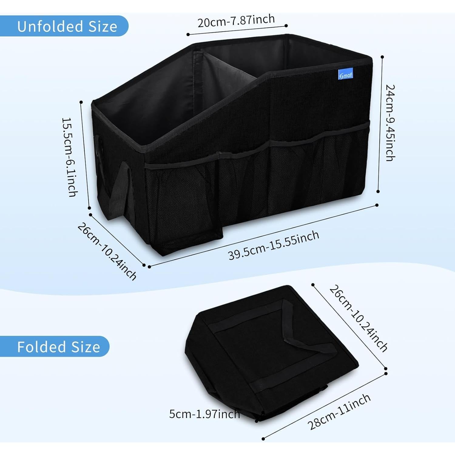 Organizador de Asiento de Coche Ldex Negro Plegable con Bolsillos