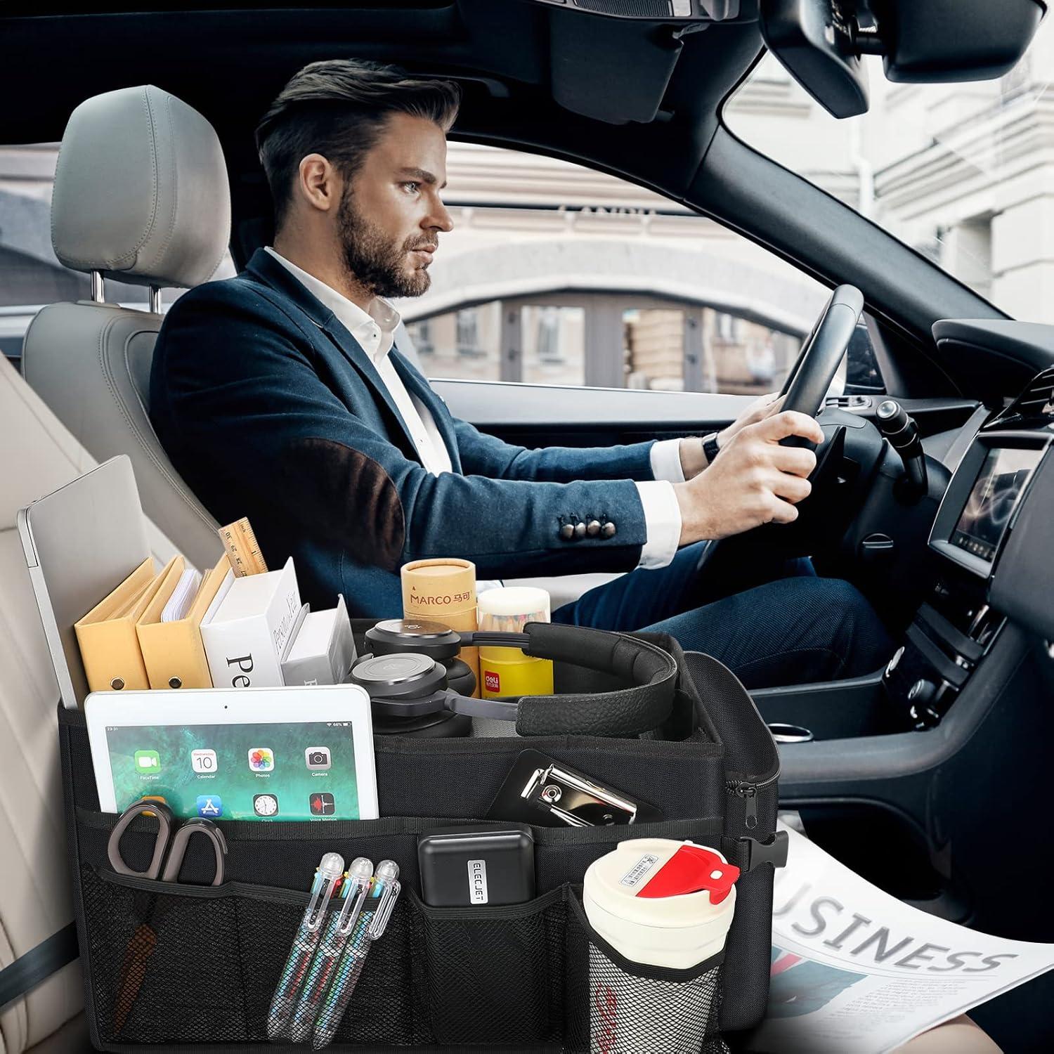 Organizador de Asiento de Coche Ldex Negro Plegable con Bolsillos