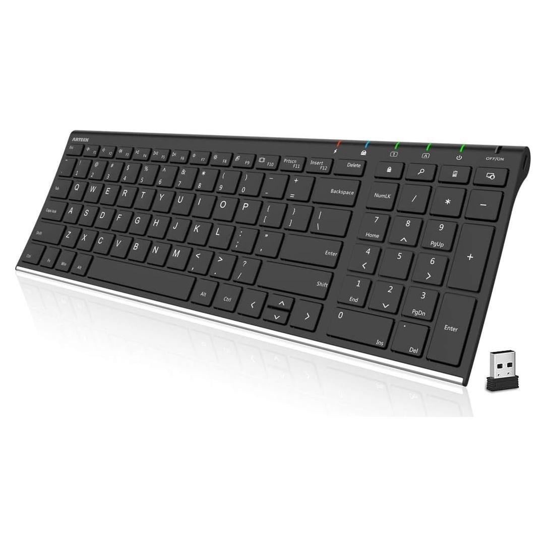 Teclado Inalámbrico Arteck Ultra Delgado con Teclado Numérico