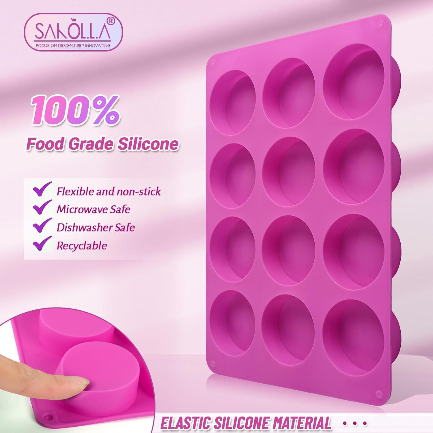 Moldes de Galletas de Silicona Sakolla 3 Pcs 12 Cavidades