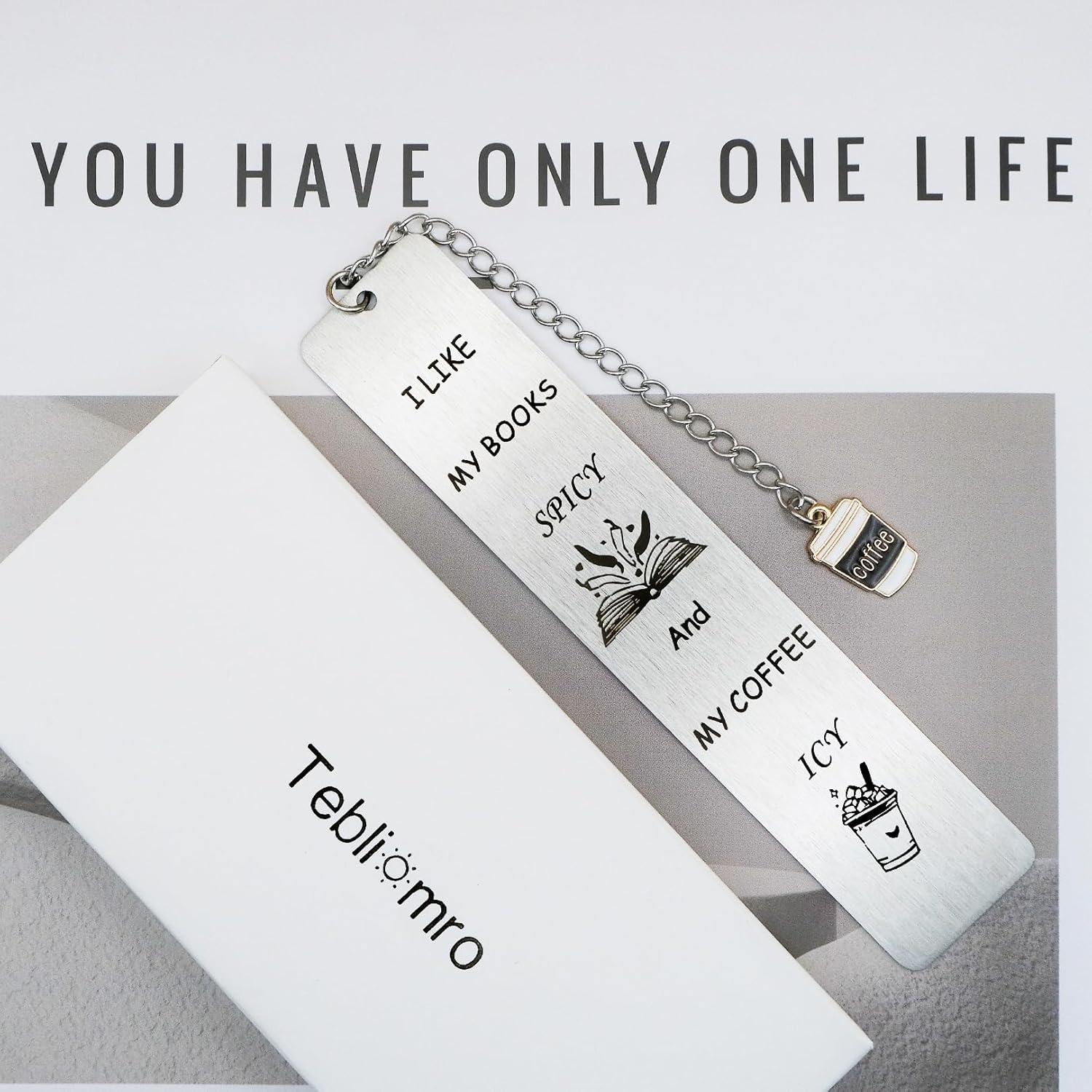 Marcador Divertido de Acero Inoxidable Tebliomro para Libros