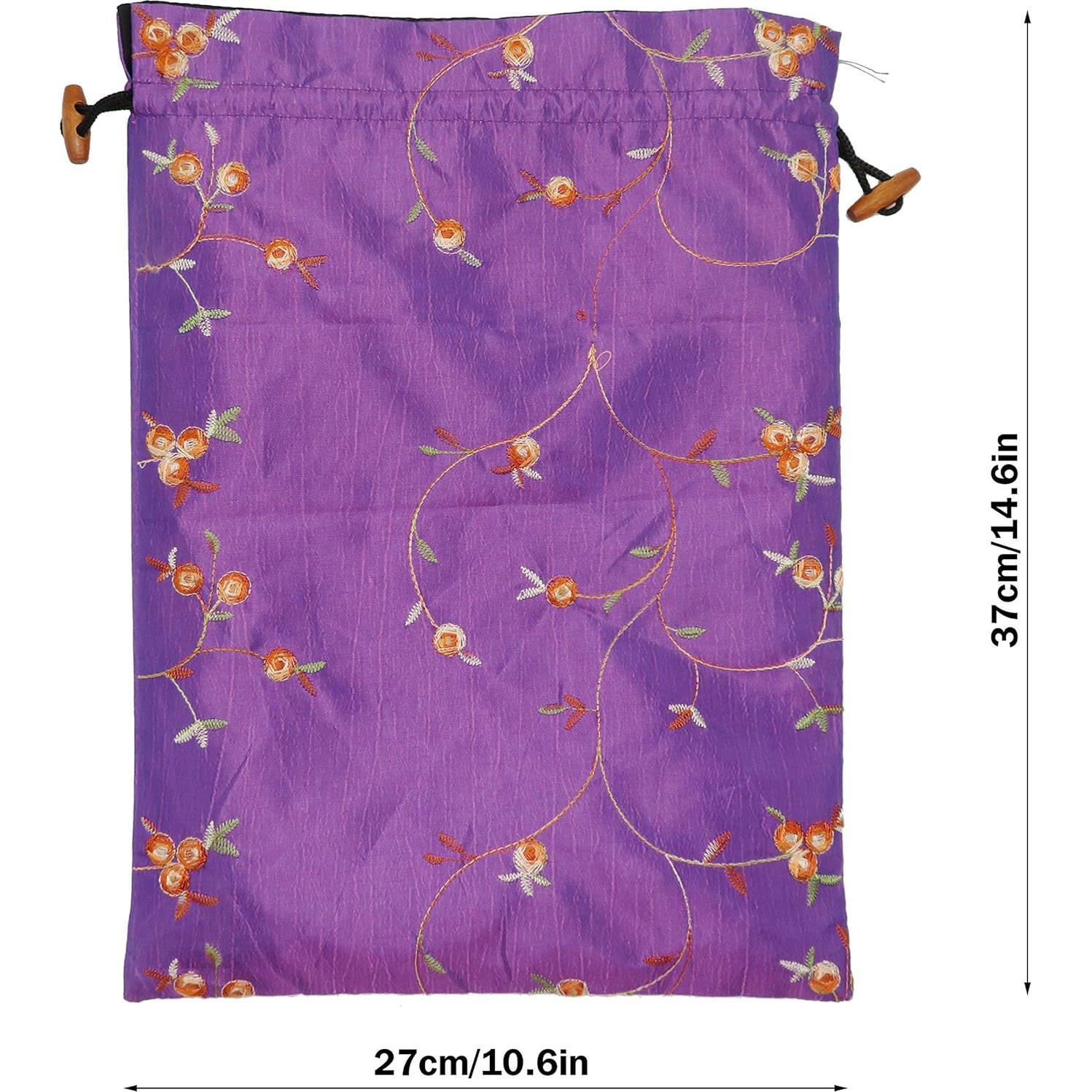 4 Bolsas de Viaje DODOGA con Diseño de Flor Bordada en Seda