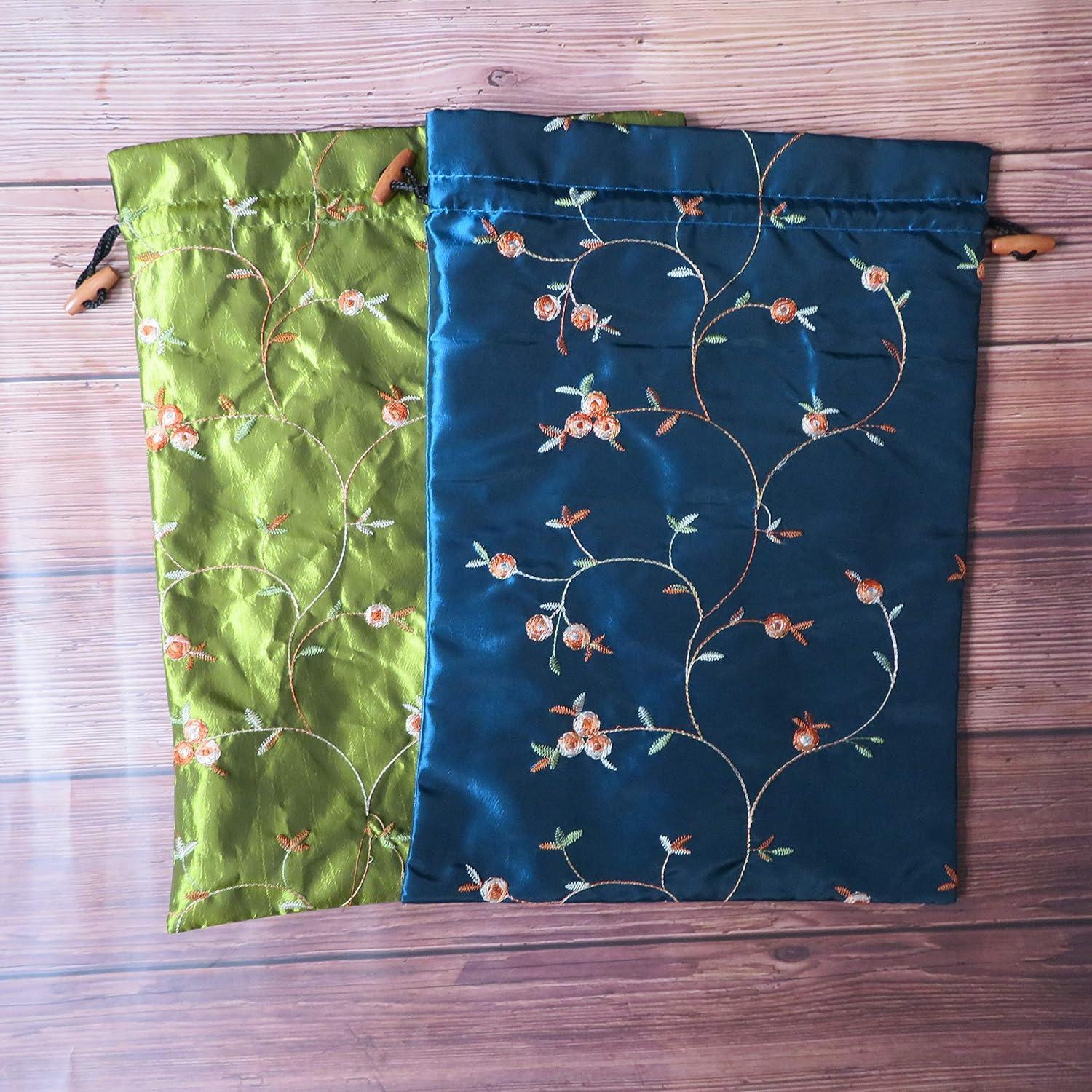 4 Bolsas de Viaje DODOGA con Diseño de Flor Bordada en Seda