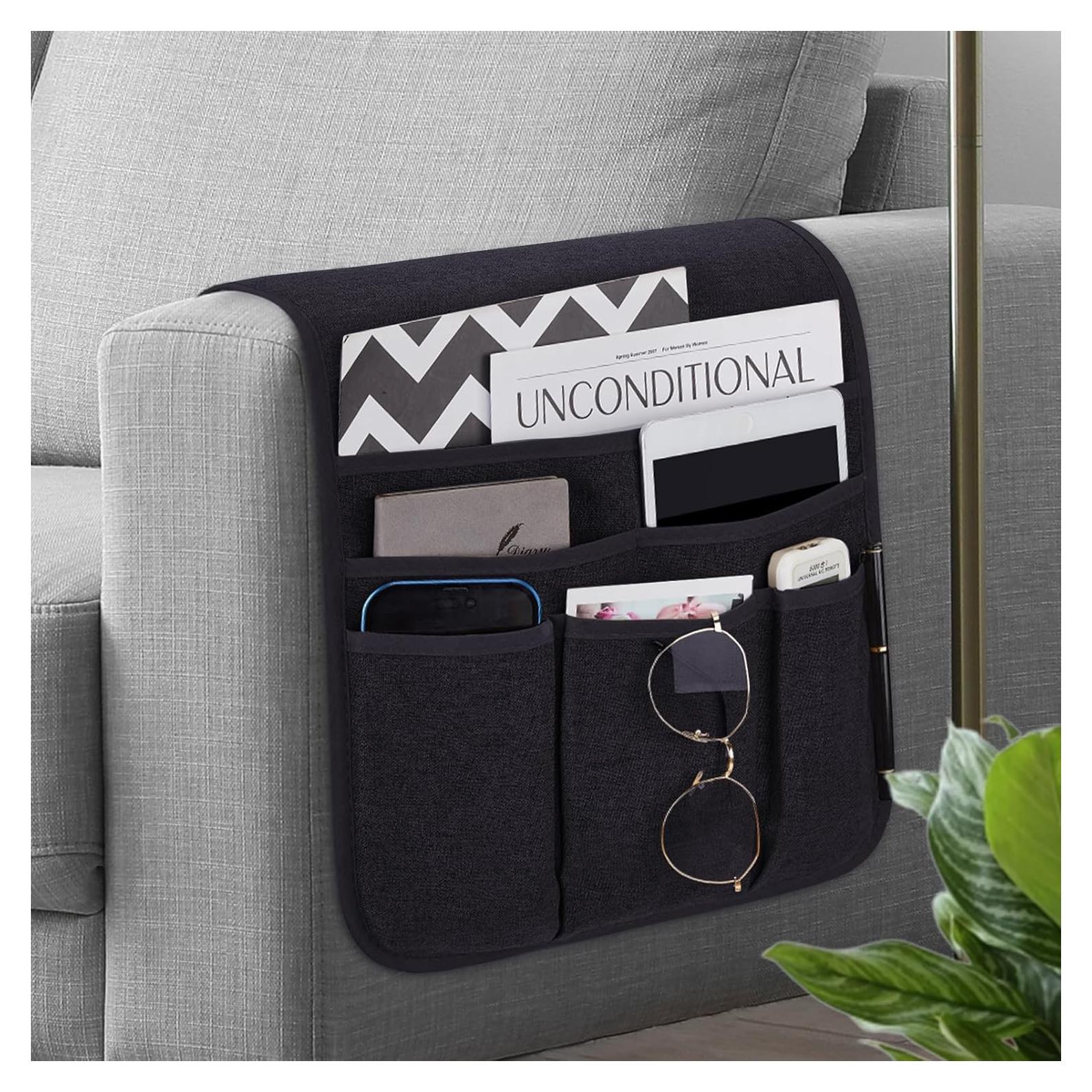 Soporte Organizador de Control Remoto Teniux para Sillón Negro