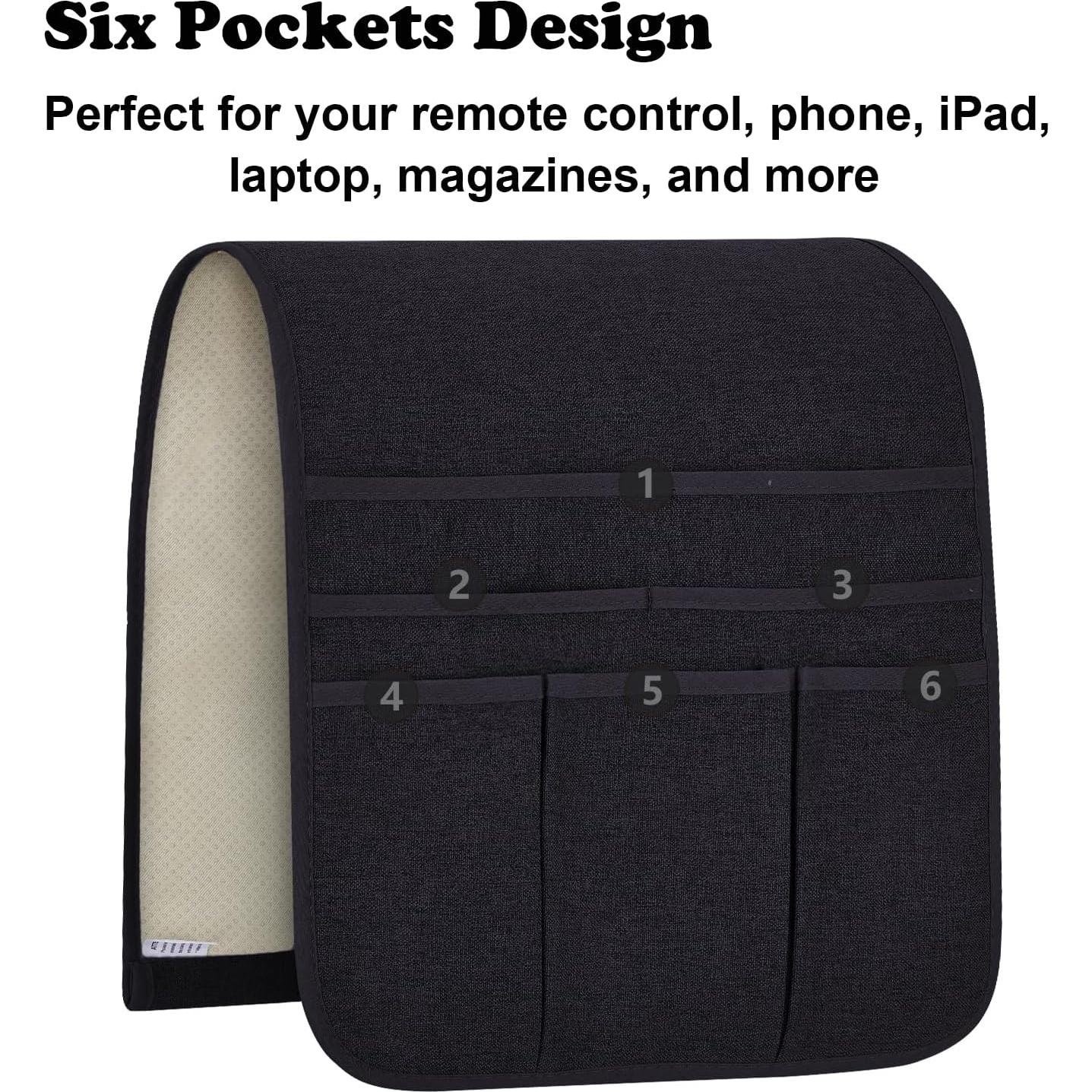 Soporte Organizador de Control Remoto Teniux para Sillón Negro