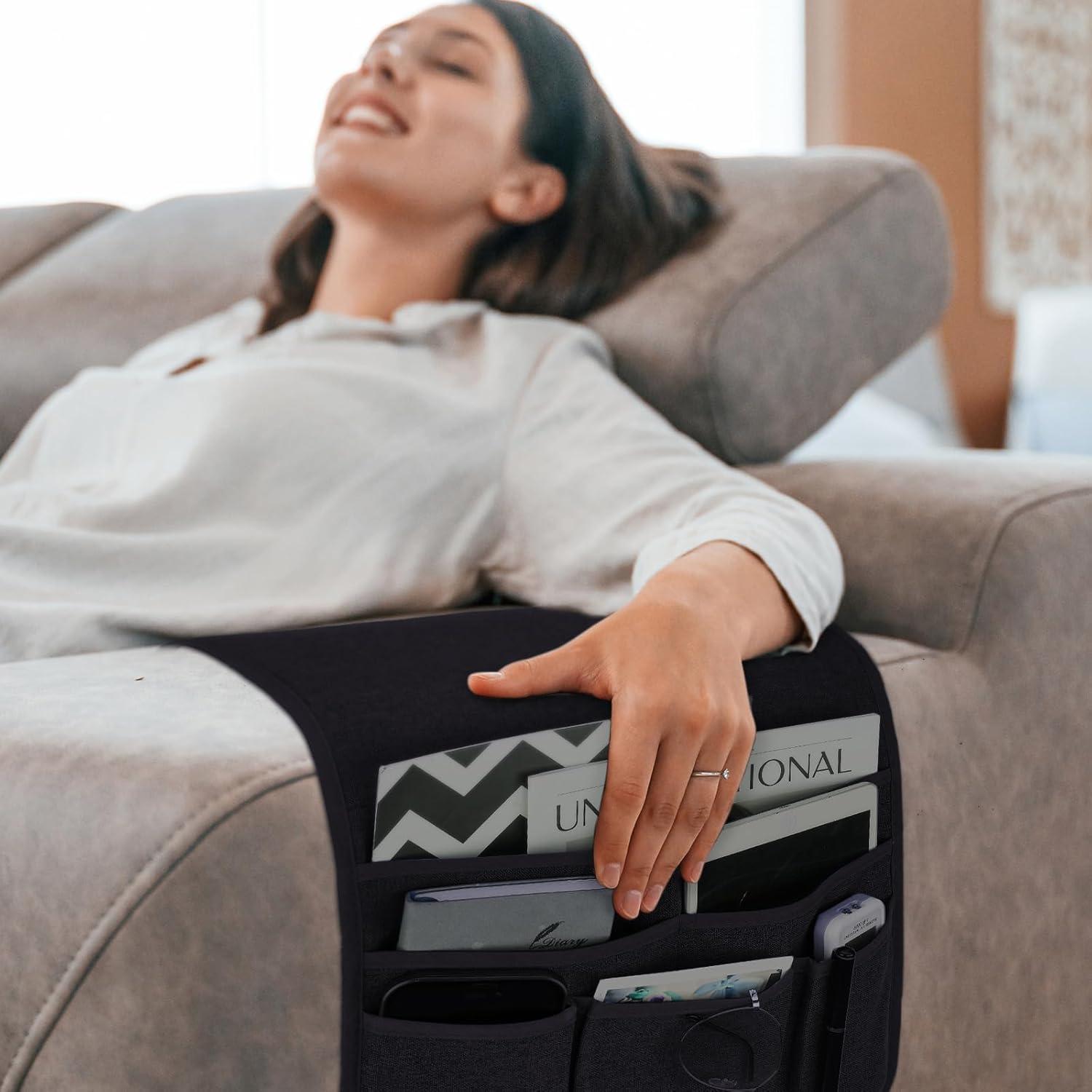 Soporte Organizador de Control Remoto Teniux para Sillón Negro