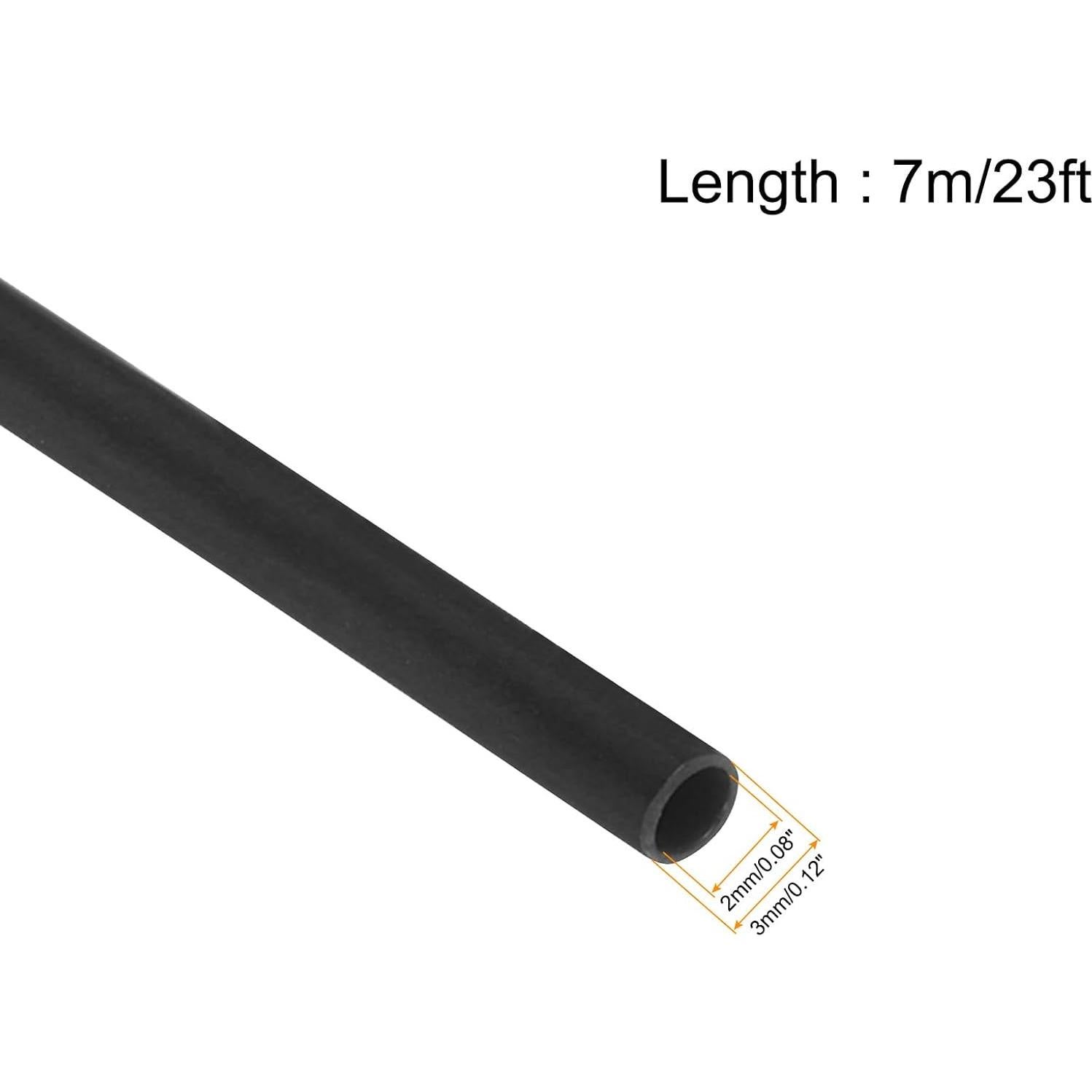 Tubo de PVC Negro uxcell 2mm ID 7m Aislante para Cables