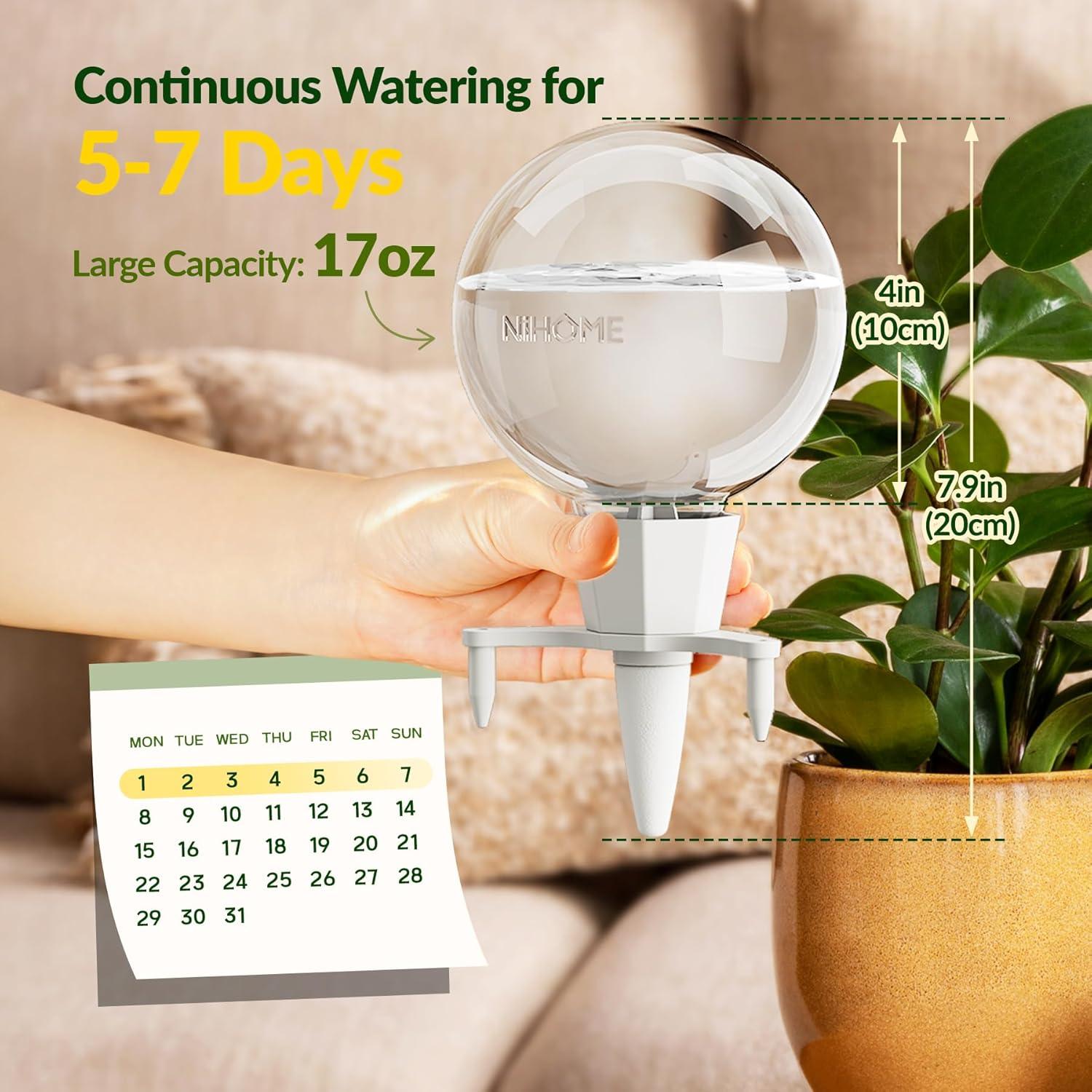 NiHome 4PCS Esferas de Riego Automático de Arcilla 0.5L