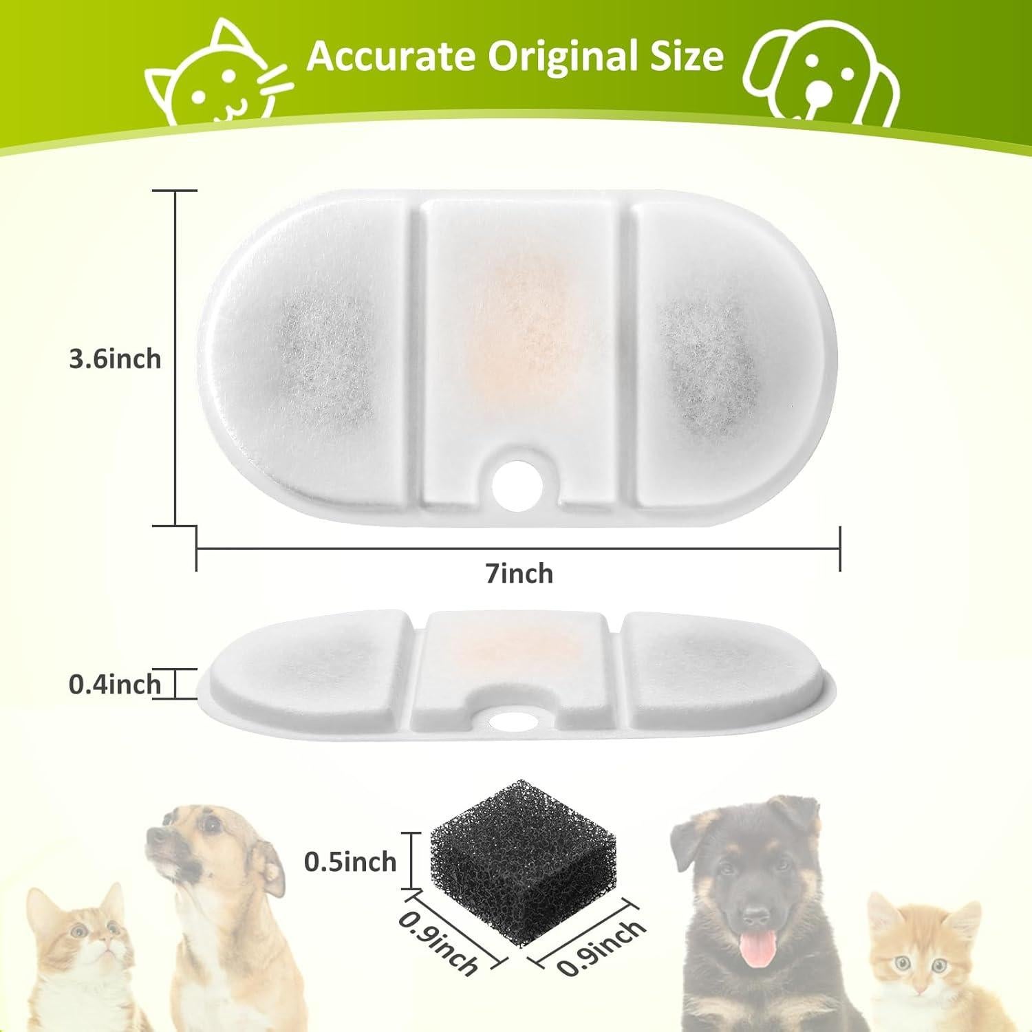 Paquete de 4 Filtros de Reemplazo para Fuente de Agua Dirui PD-3D