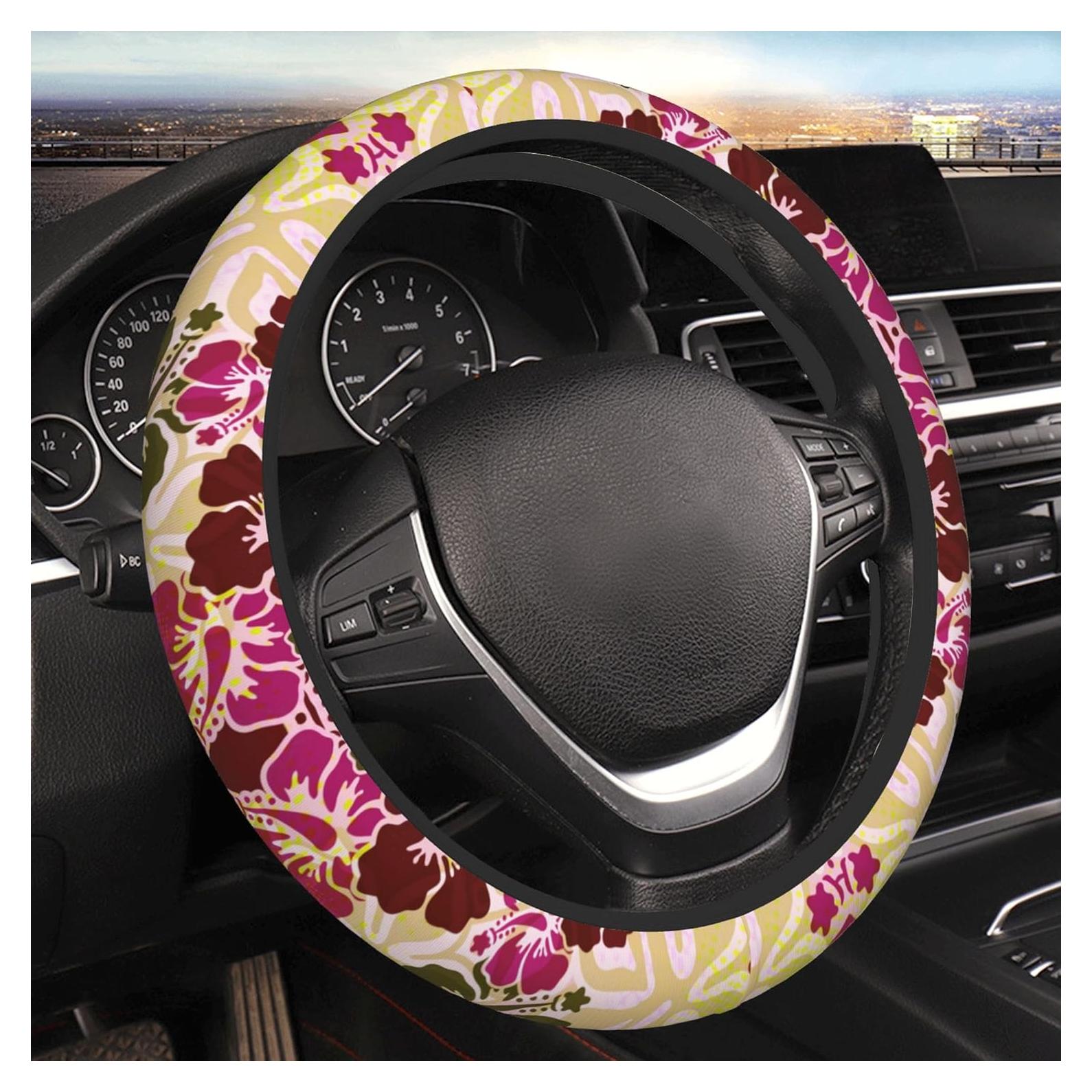 Funda de Volante THOEWONG Neopreno Antideslizante 38cm Hibisco