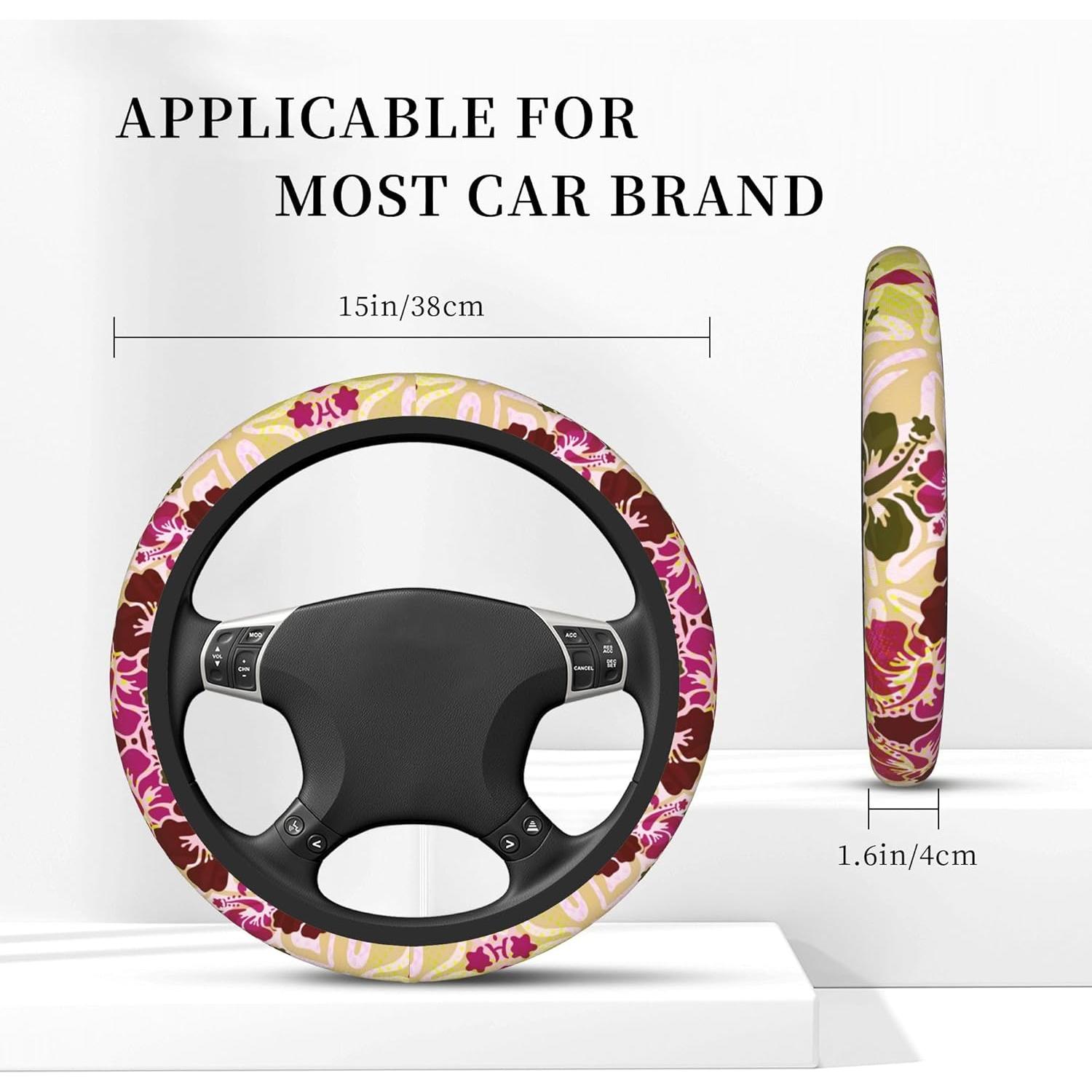 Funda de Volante THOEWONG Neopreno Antideslizante 38cm Hibisco