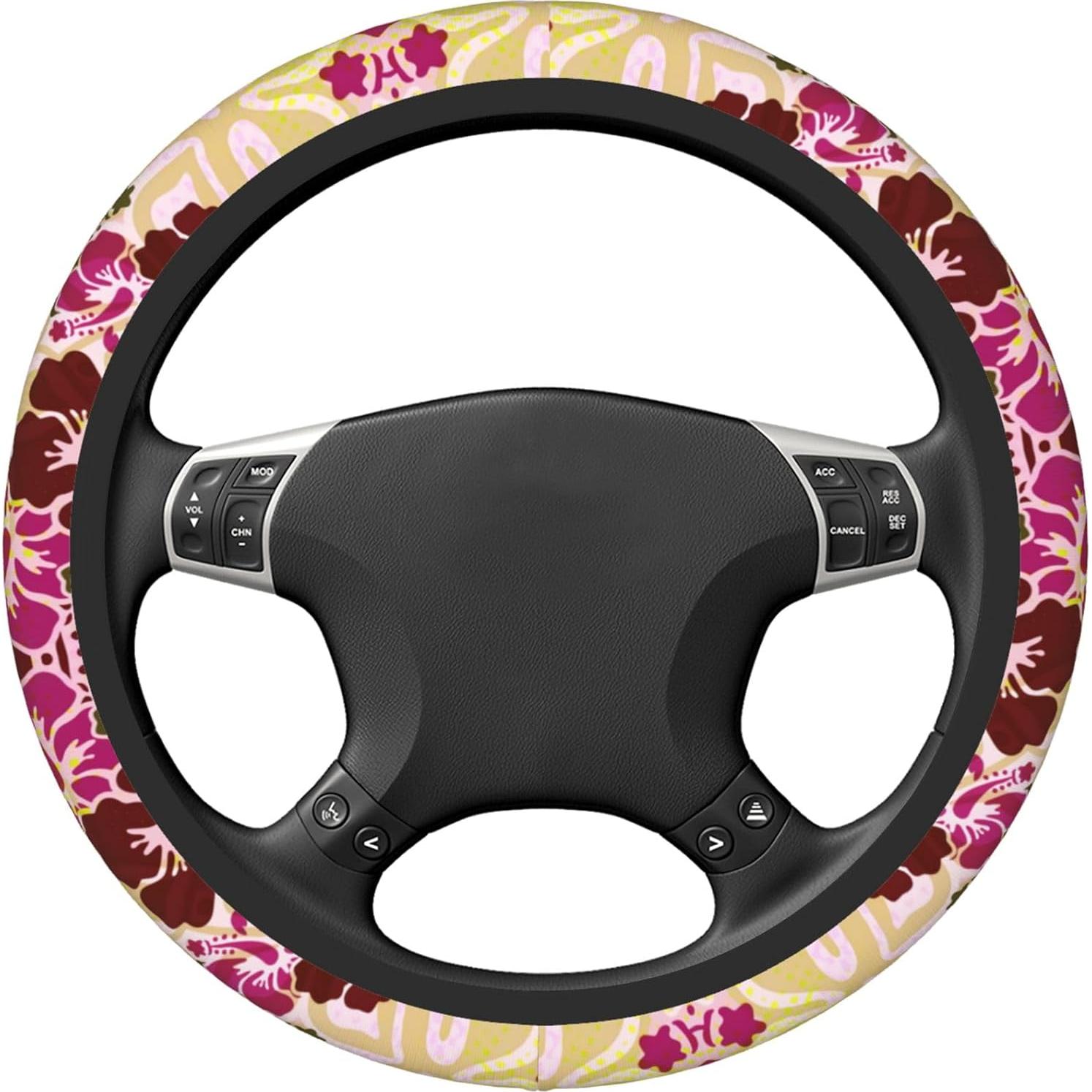 Funda de Volante THOEWONG Neopreno Antideslizante 38cm Hibisco