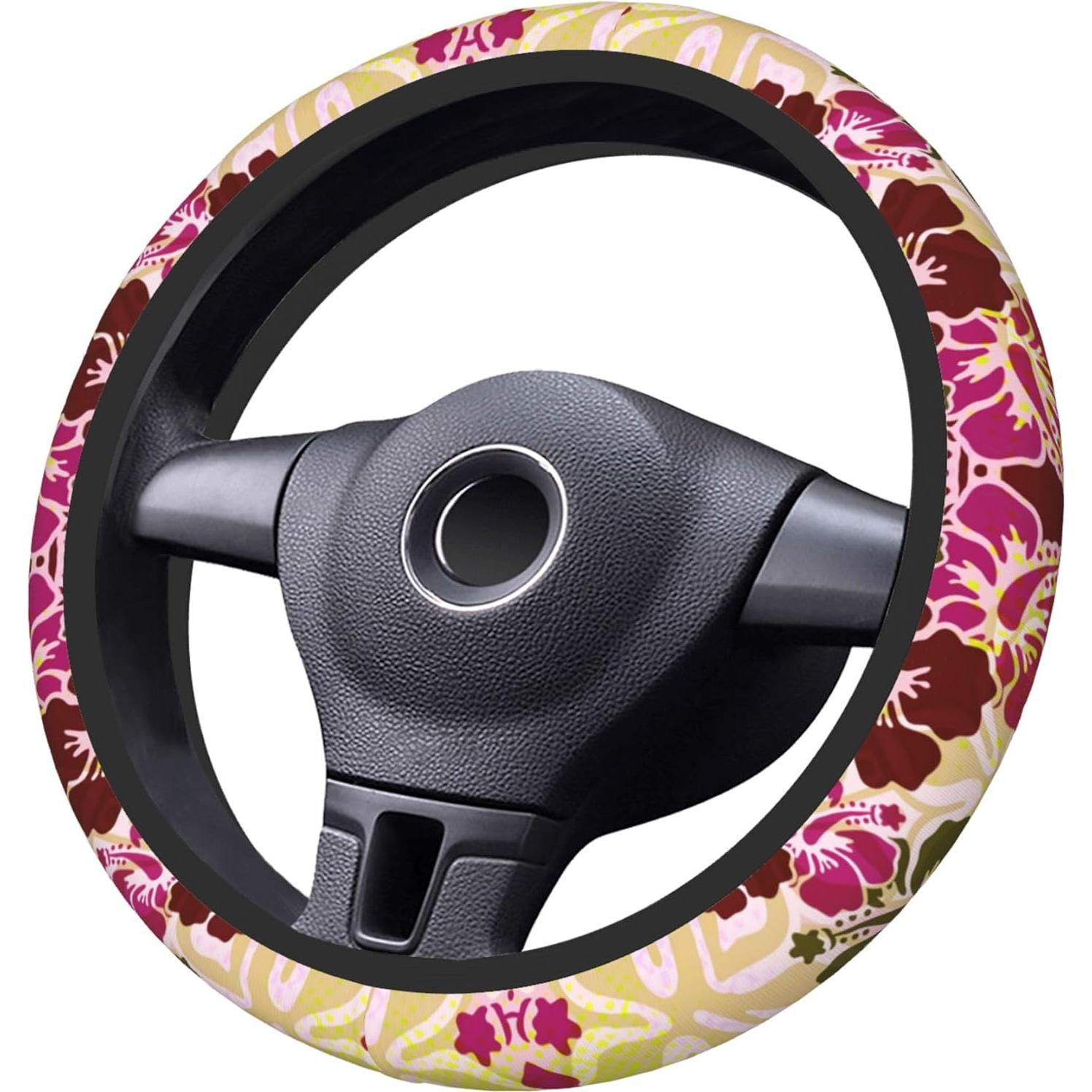 Funda de Volante THOEWONG Neopreno Antideslizante 38cm Hibisco