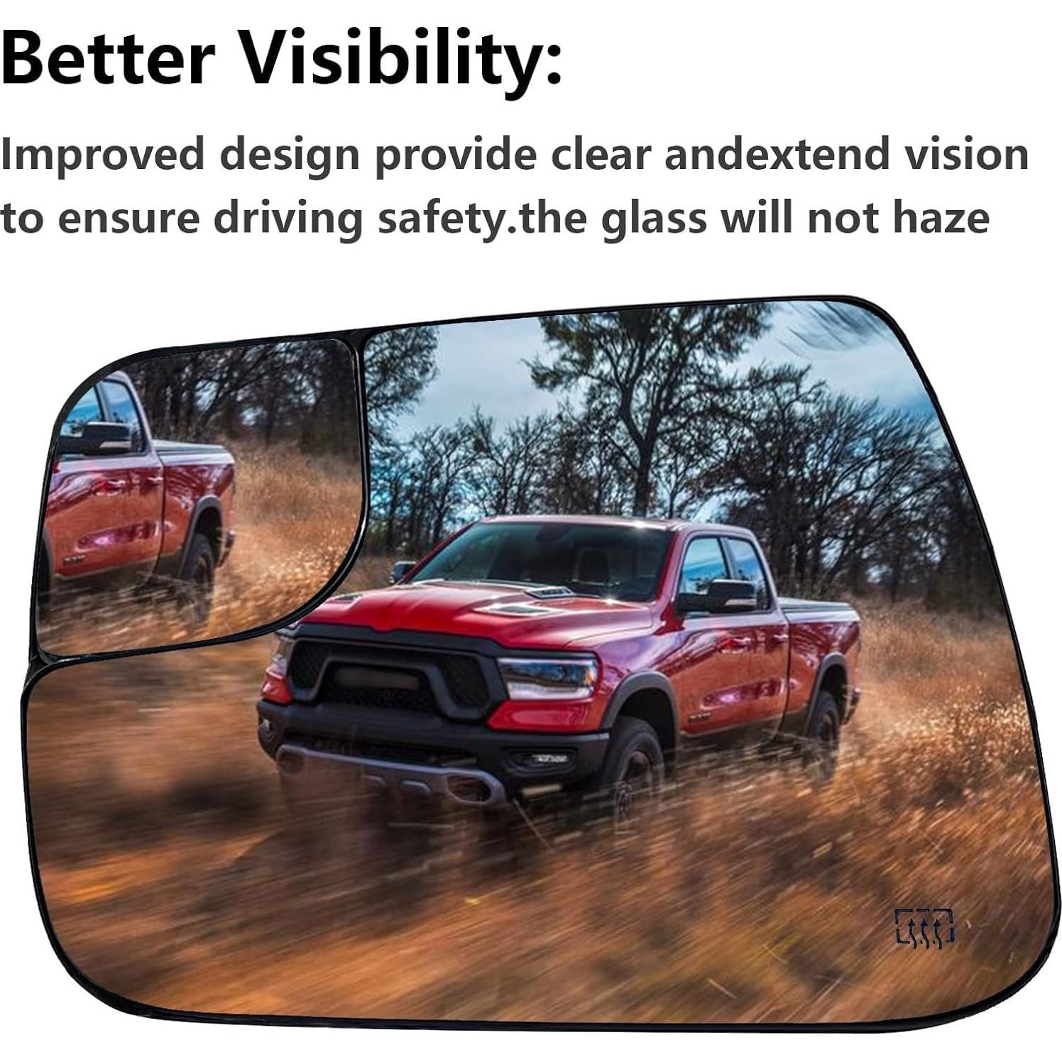 Espejo Convexo Calentado Izquierdo Yeparie para Ram 1500 2019-2021