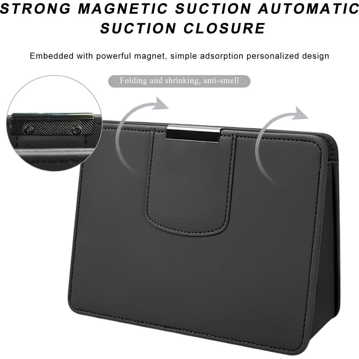 Basurero de Coche FSTURIOS Plegable de Cuero Beige Impermeable