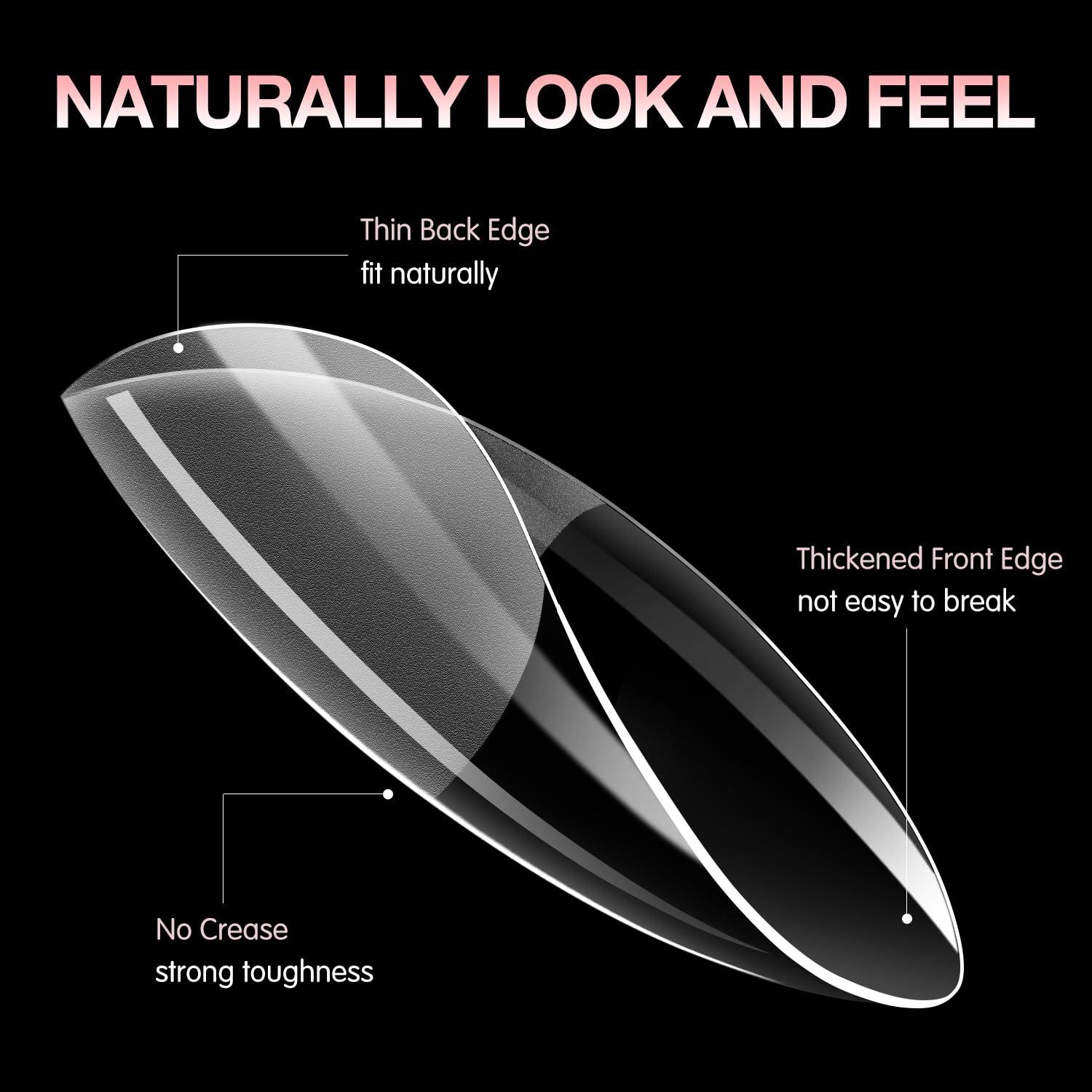 Consejos de Uñas Falsas Cortas Almendra BEAUTPAL - 240 Piezas