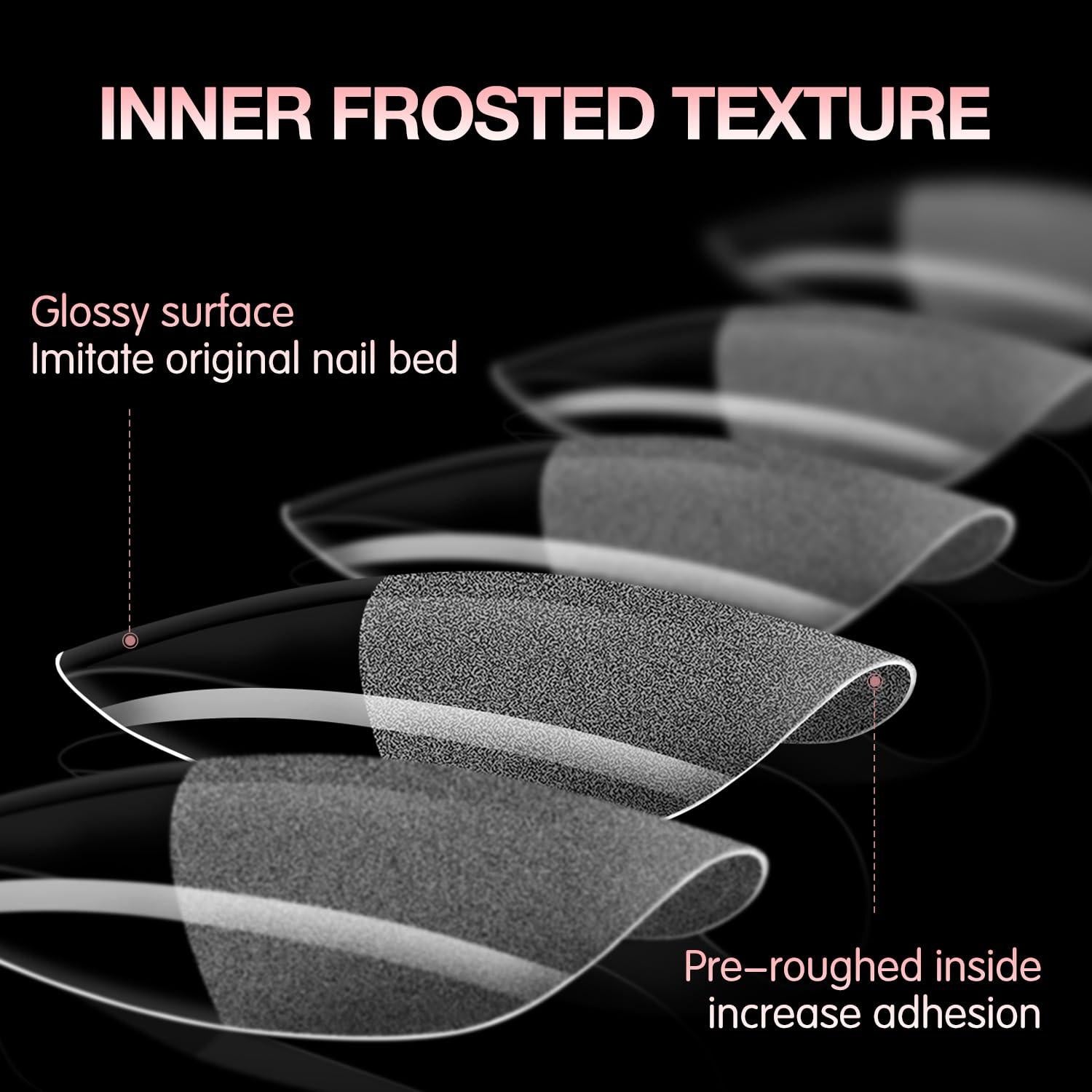 Consejos de Uñas Falsas Cortas Almendra BEAUTPAL - 240 Piezas