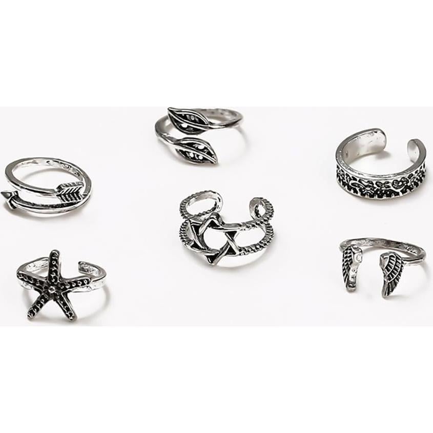 Conjunto de Anillos para Dedos de Oro 14k y Plata Vivian&CD