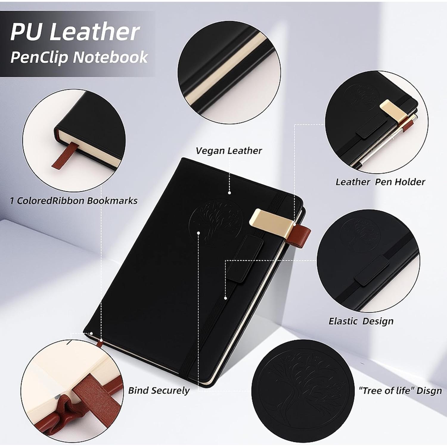 Cuaderno de Tapa Dura DreamDove Negro A5 Rayado 14.5x21cm