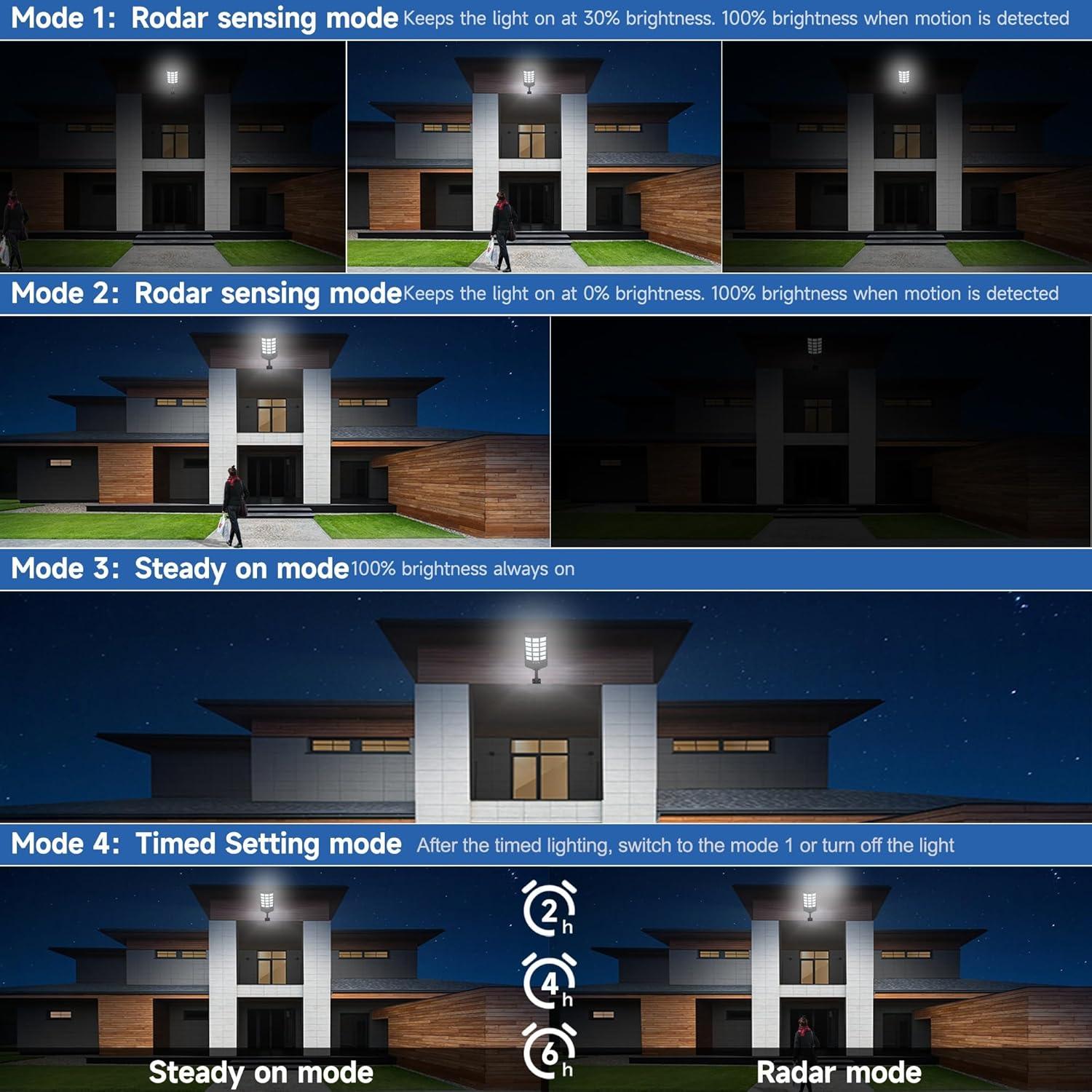 Luces Solares Impermeables AQRAOU 6500K con Sensor de Movimiento