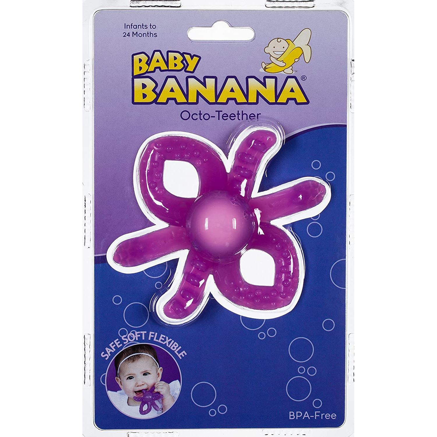 Cepillo de Dientes y Mordedor Pulpo Banana Bebé - Silicona 100%