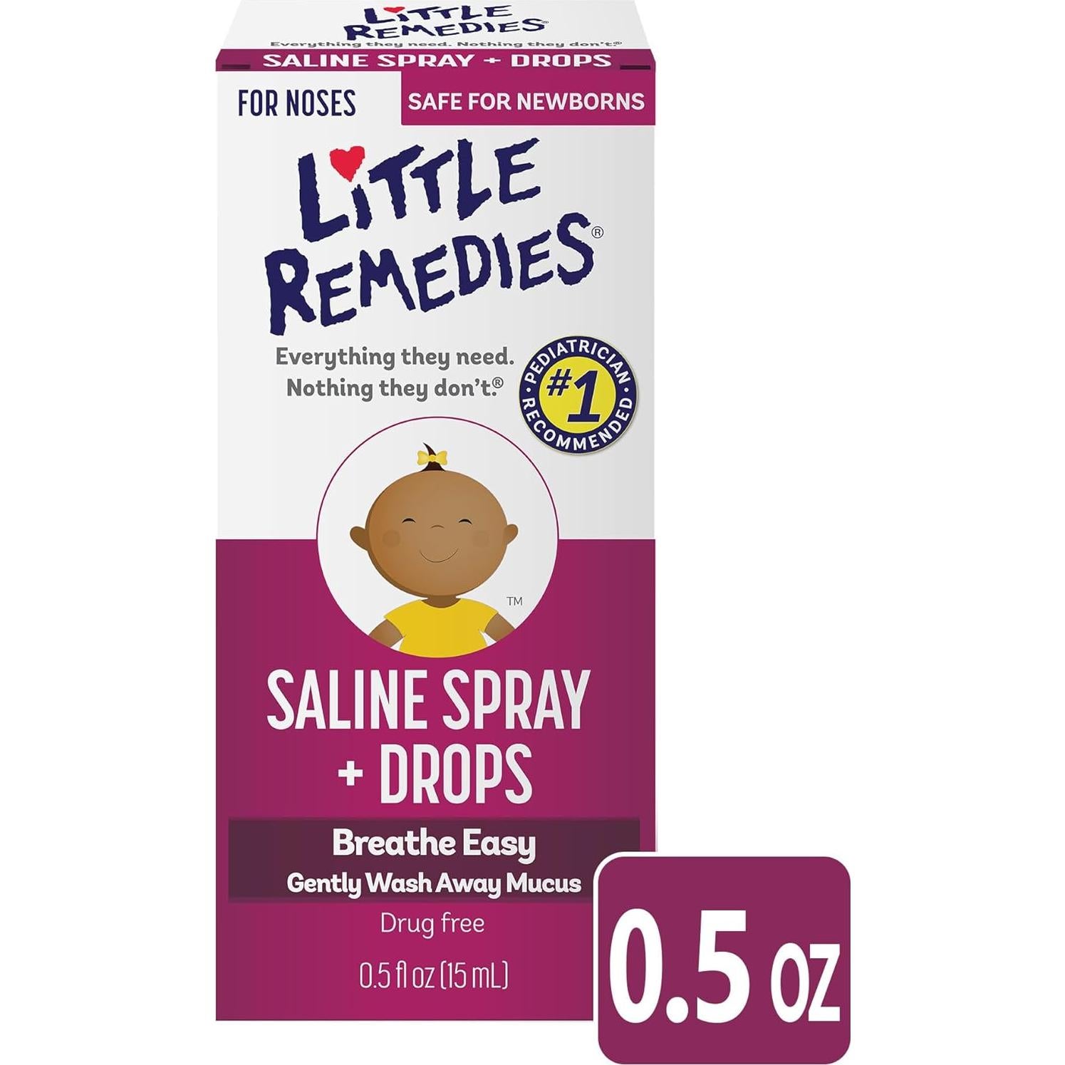 Pequeños Remedios Spray y Gotas Salinas 14.79 ml para Bebés