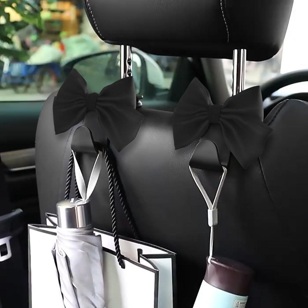 2 Ganchos para Bolsos de Auto LIFOPY - Ahorra Espacio, Seda Negra