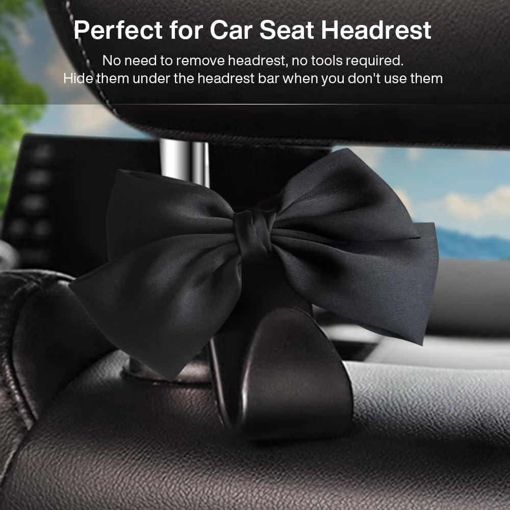 2 Ganchos para Bolsos de Auto LIFOPY - Ahorra Espacio, Seda Negra