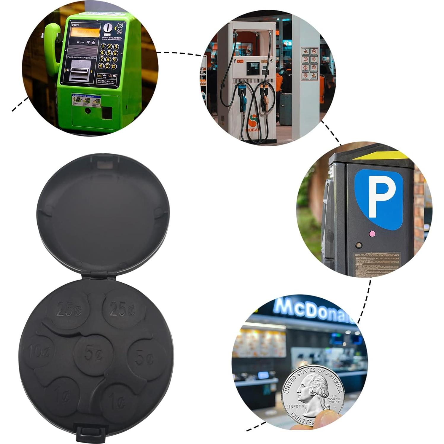 Organizador de Monedas Portátil MUDOR, Estuche Negro para Auto