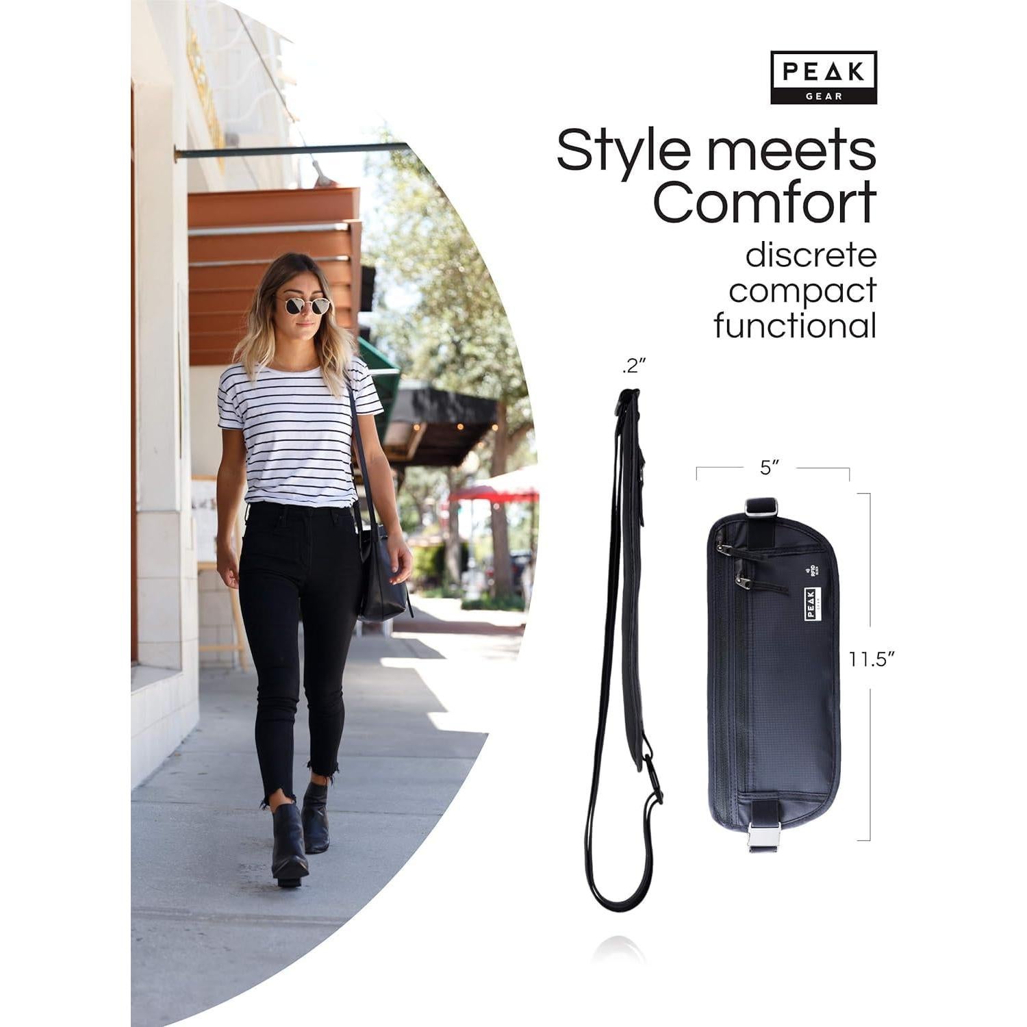 Cinturón de Dinero de Viaje Peak Gear Beige con Protección RFID