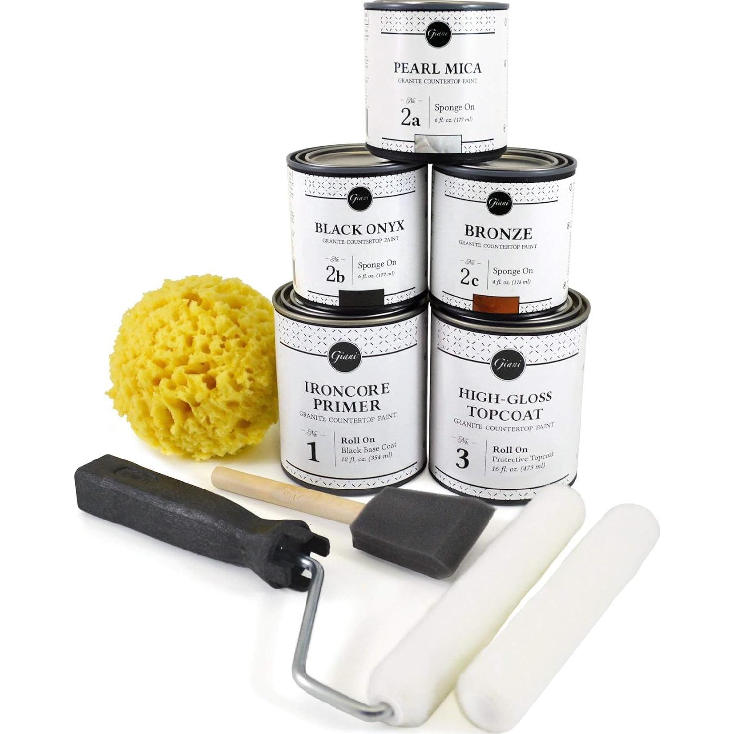 Kit de Pintura para Encimeras Giani Negro Bombay 1 Cuenta