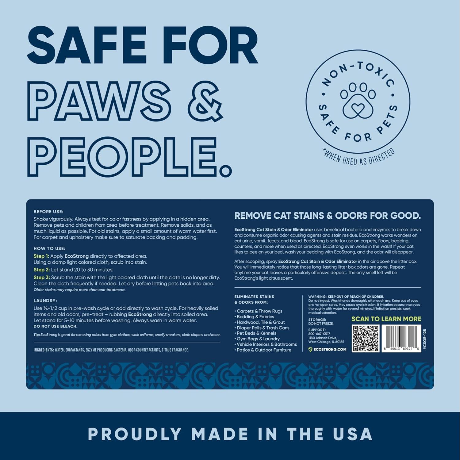 Removedor de Manchas y Olores de Gato Eco Strong 946 ml Enzimático