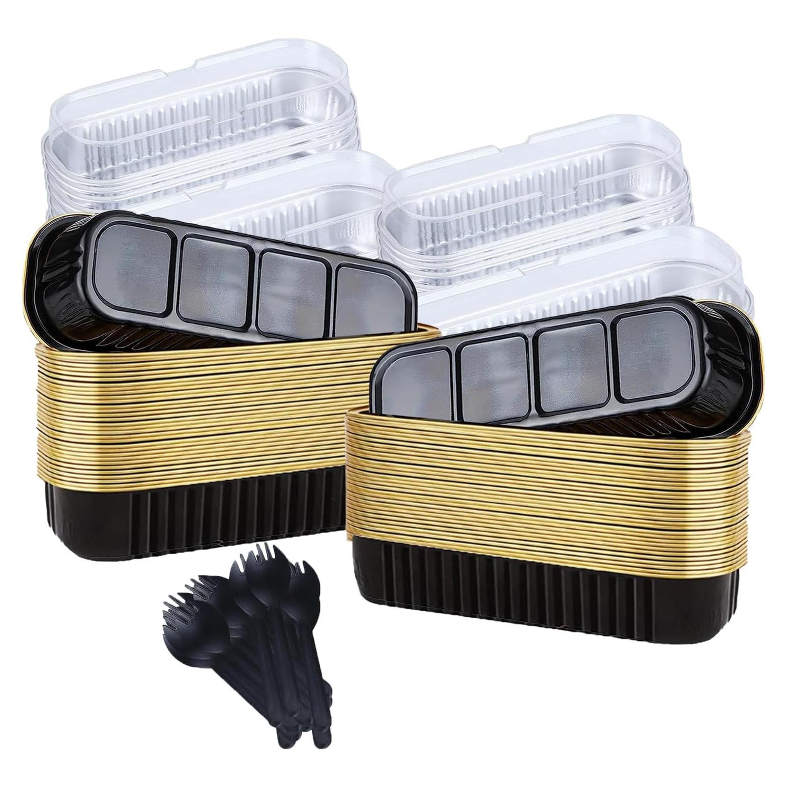 20 Moldes Rectangulares Desechables Fodofodo 6.8oz Aluminio