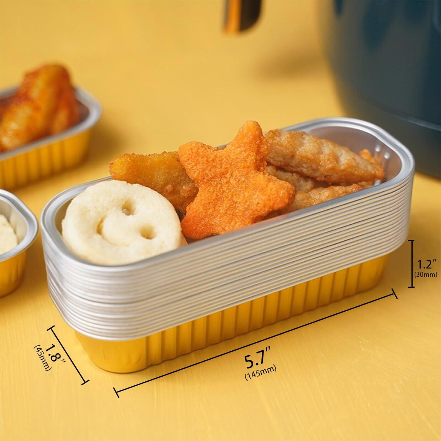 20 Moldes Rectangulares Desechables Fodofodo 6.8oz Aluminio